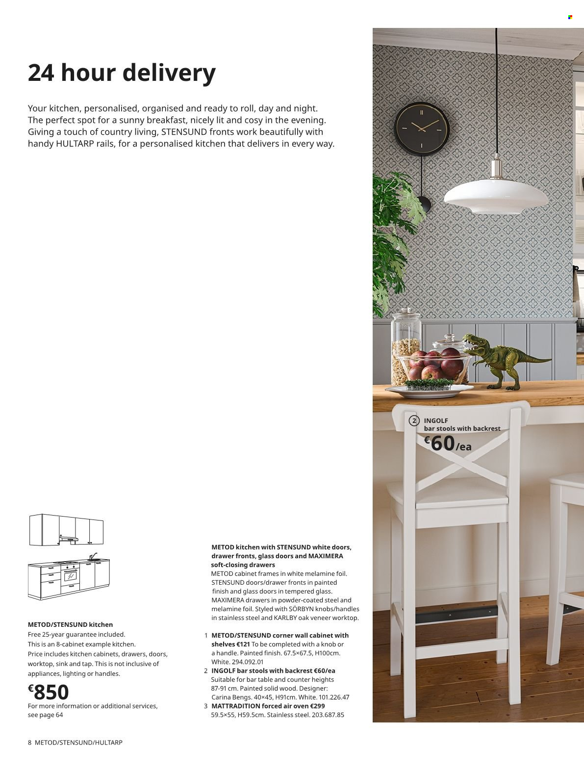 thumbnail - IKEA offer  - Sales products - cabinet, Metod, wall cabinet, kitchen cabinet, table, bar stool, coctail table, drawer fronts, shelves, sink, oven. Page 8.