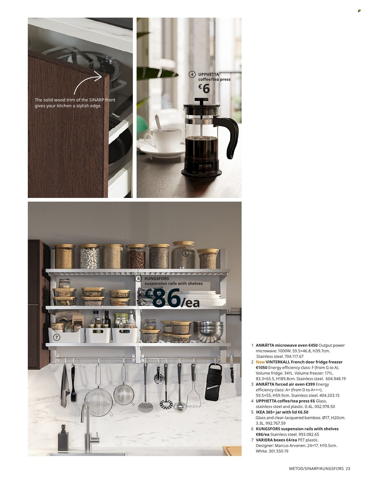 thumbnail - IKEA offer  - Sales products - Metod, shelves, jar, freezer, refrigerator, fridge, oven, microwave. Page 23.