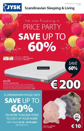 JYSK offer  - 21.10.2021 - 3.11.2021.