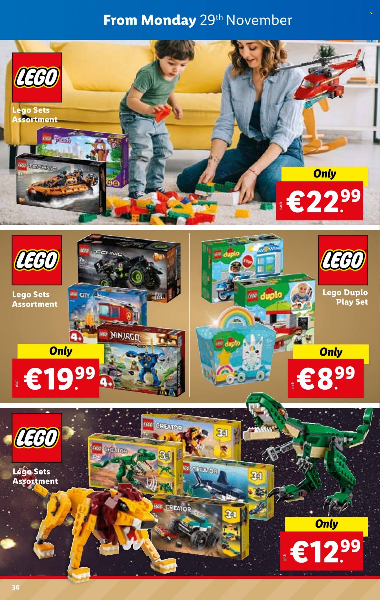 thumbnail - Lidl offer  - 25.11.2021 - 01.12.2021 - Sales products - Ninjago, LEGO, LEGO Duplo, play set. Page 36.