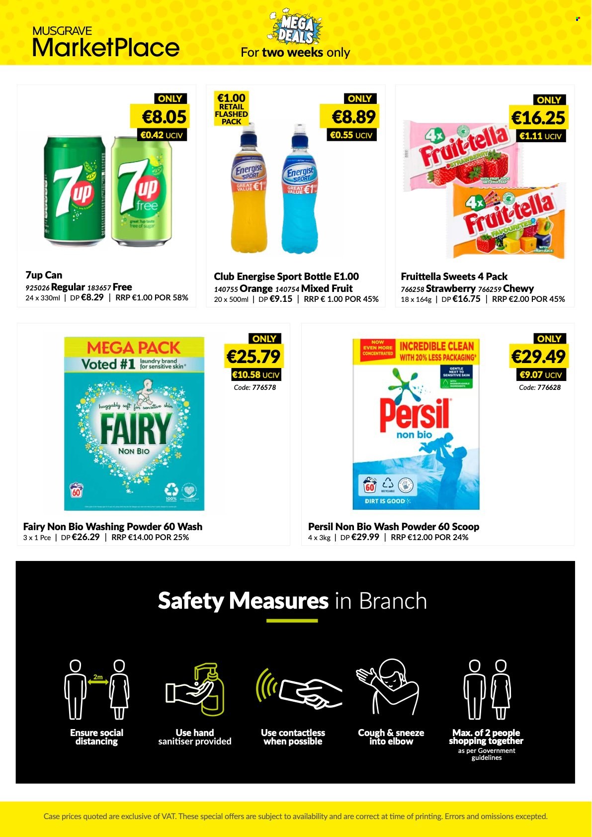 thumbnail - MUSGRAVE Market Place offer  - 21.11.2021 - 04.12.2021 - Sales products - oranges, sugar, 7UP, Fairy, Persil, laundry powder, travel bottle. Page 2.