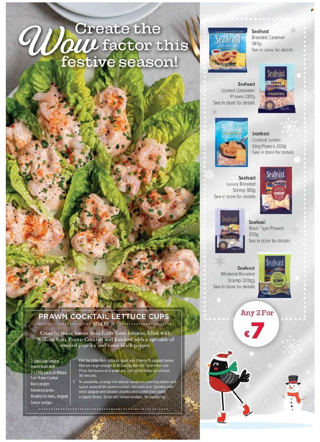 thumbnail - EUROSPAR offer  - 02.12.2021 - 29.12.2021 - Sales products - lettuce, chives, calamari, prawns, shrimps, cup. Page 4.