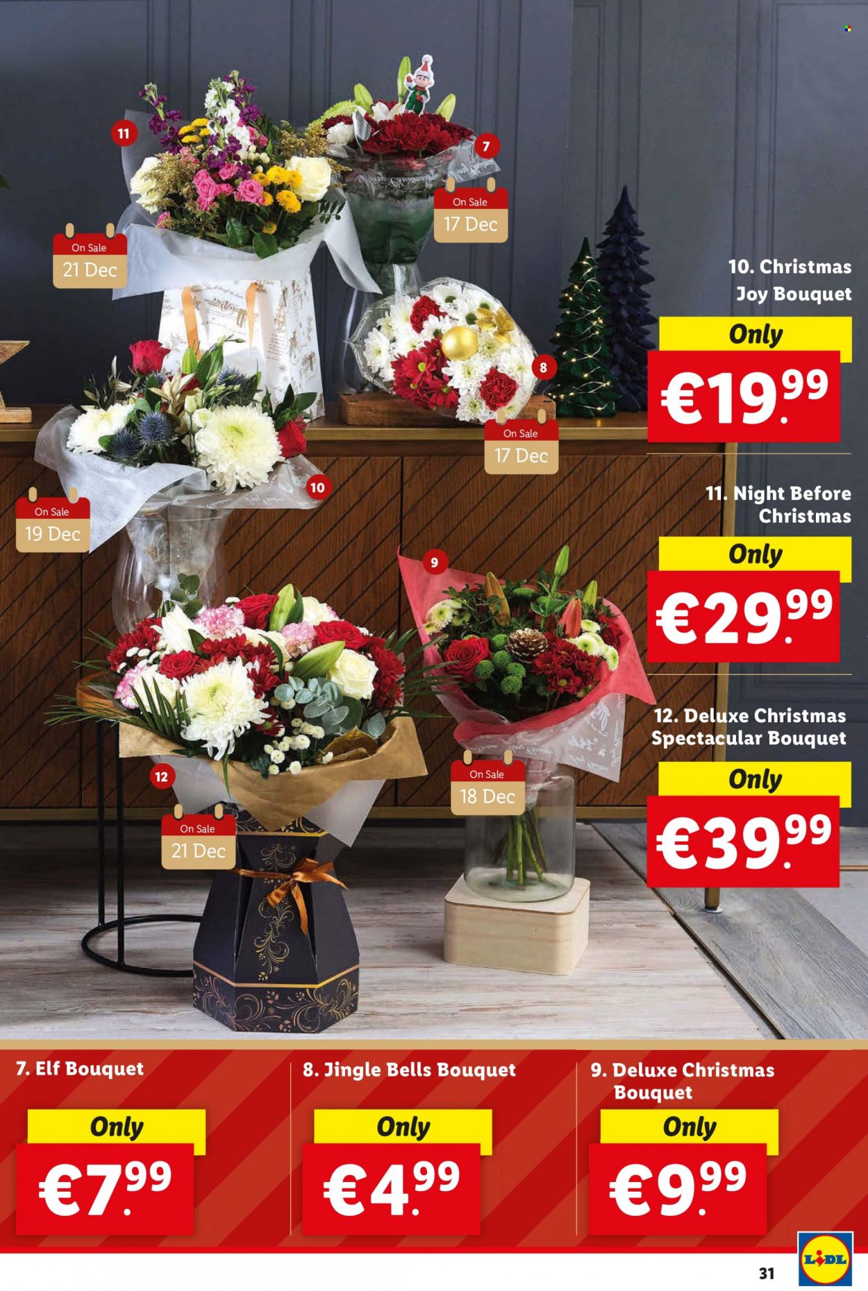 thumbnail - Lidl offer  - 16.12.2021 - 24.12.2021 - Sales products - Elf, Joy, bouquet. Page 31.