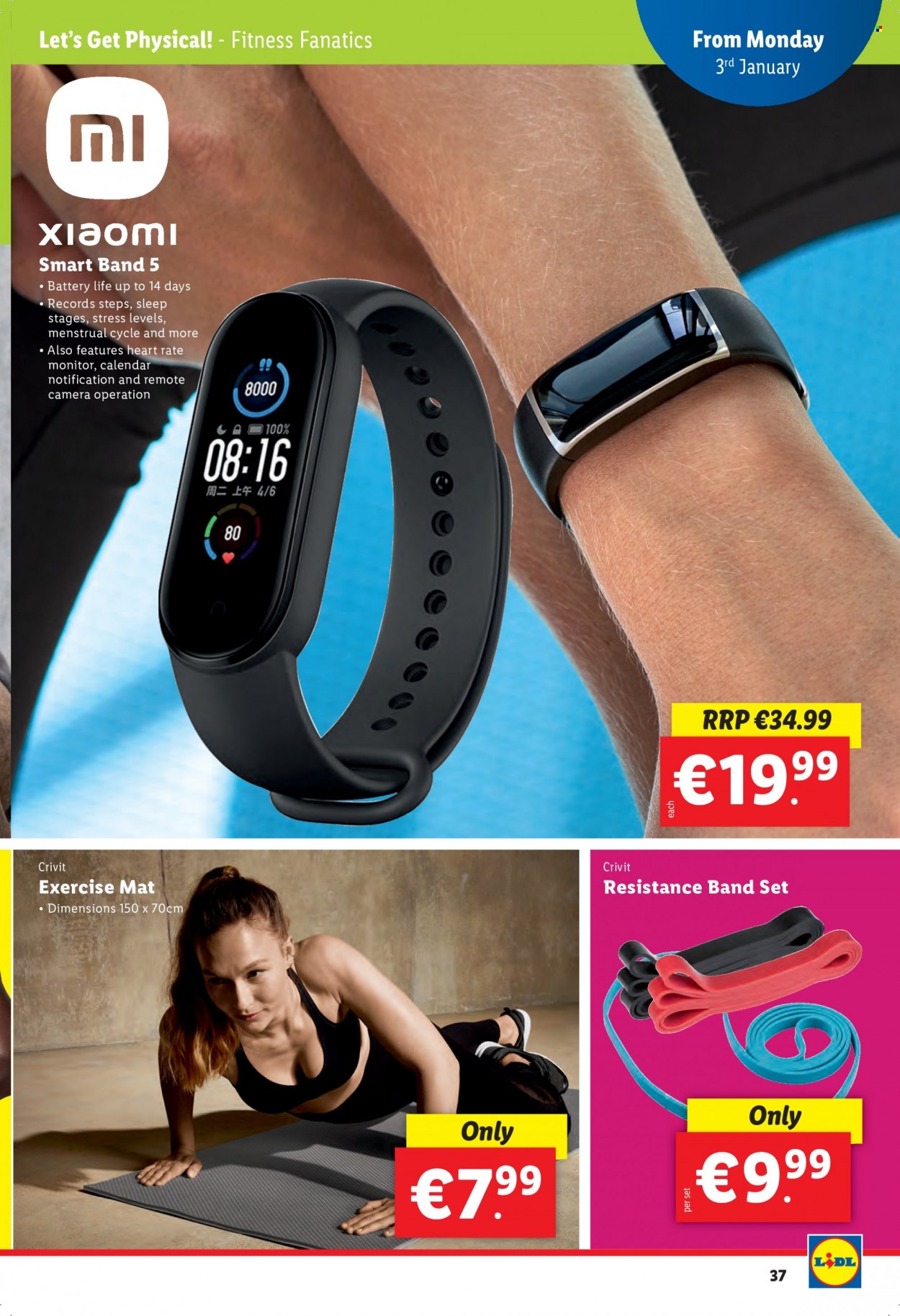 thumbnail - Lidl offer  - 27.12.2021 - 05.01.2022 - Sales products - Crivit, calendar, Xiaomi, camera. Page 37.
