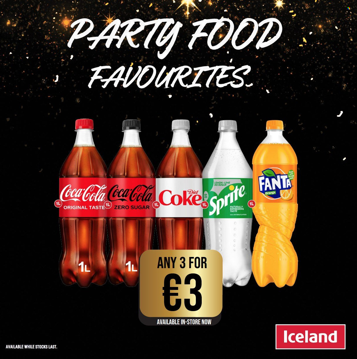 thumbnail - Iceland offer  - Sales products - oranges, Coca-Cola, Sprite, Fanta. Page 1.