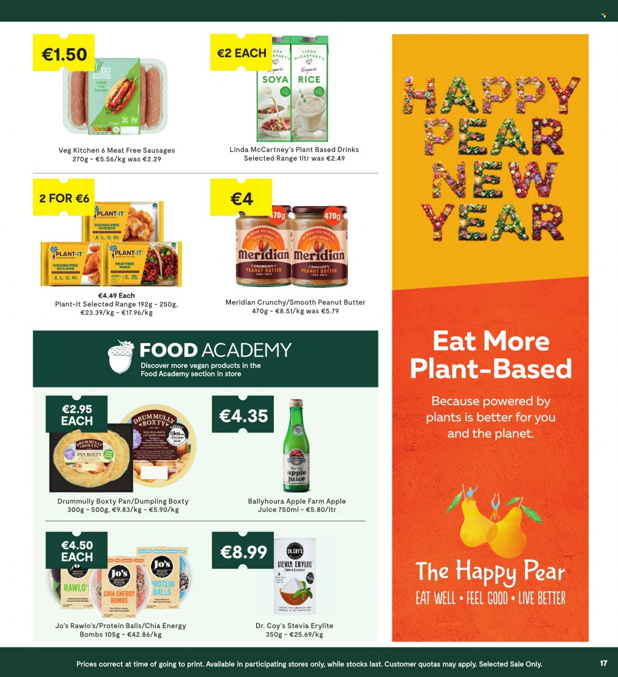thumbnail - SuperValu offer  - 06.01.2022 - 19.01.2022 - Sales products - pears, nuggets, dumplings, sausage, stevia, sweetener, rice, palm oil, oil, apple juice, juice, Absolute. Page 17.