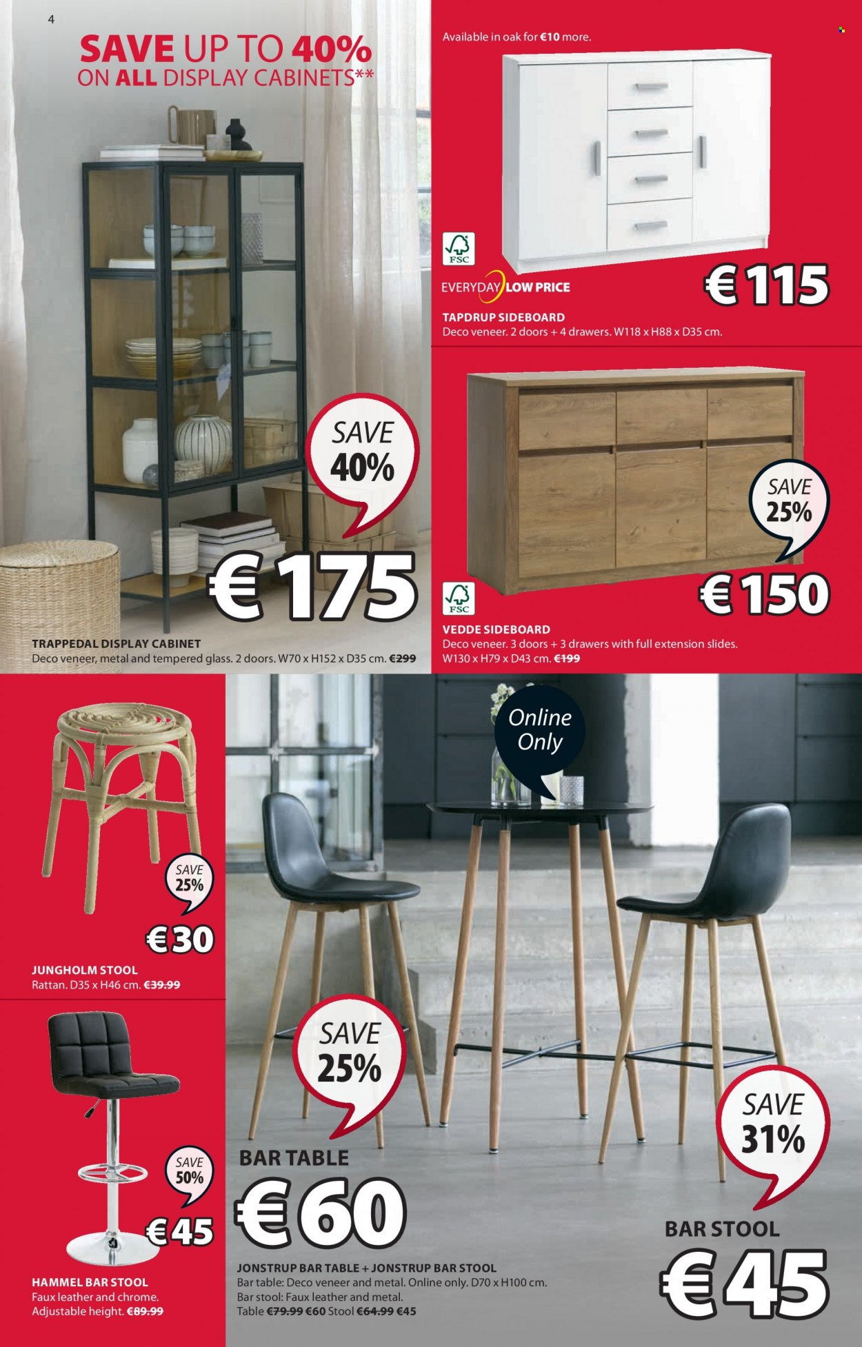 thumbnail - JYSK offer  - 06.01.2022 - 19.01.2022 - Sales products - cabinet, table, stool, bar stool, coctail table, sideboard. Page 4.