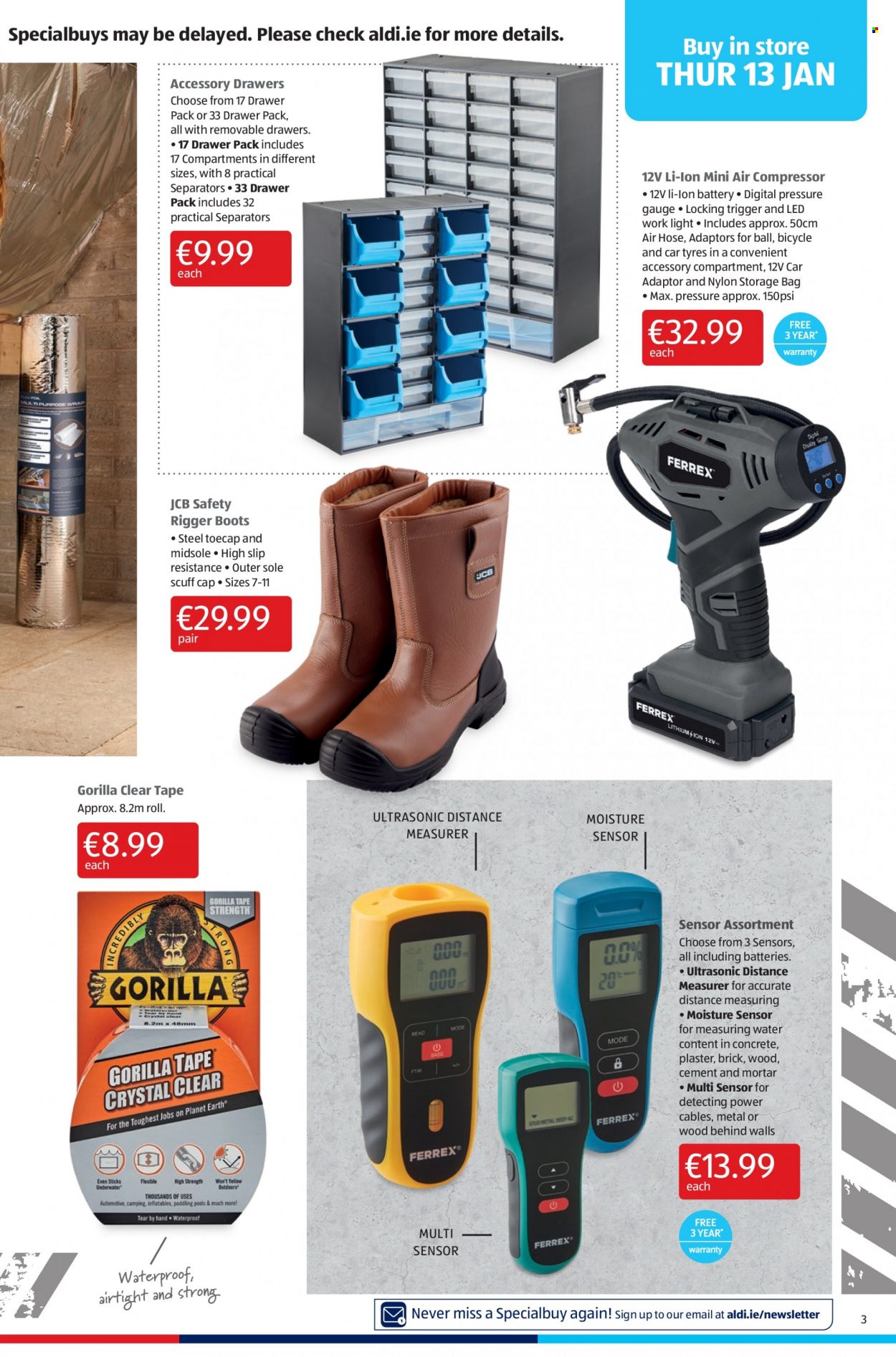 thumbnail - Aldi offer  - 13.01.2022 - 19.01.2022 - Sales products - boots, storage bag, cap. Page 3.