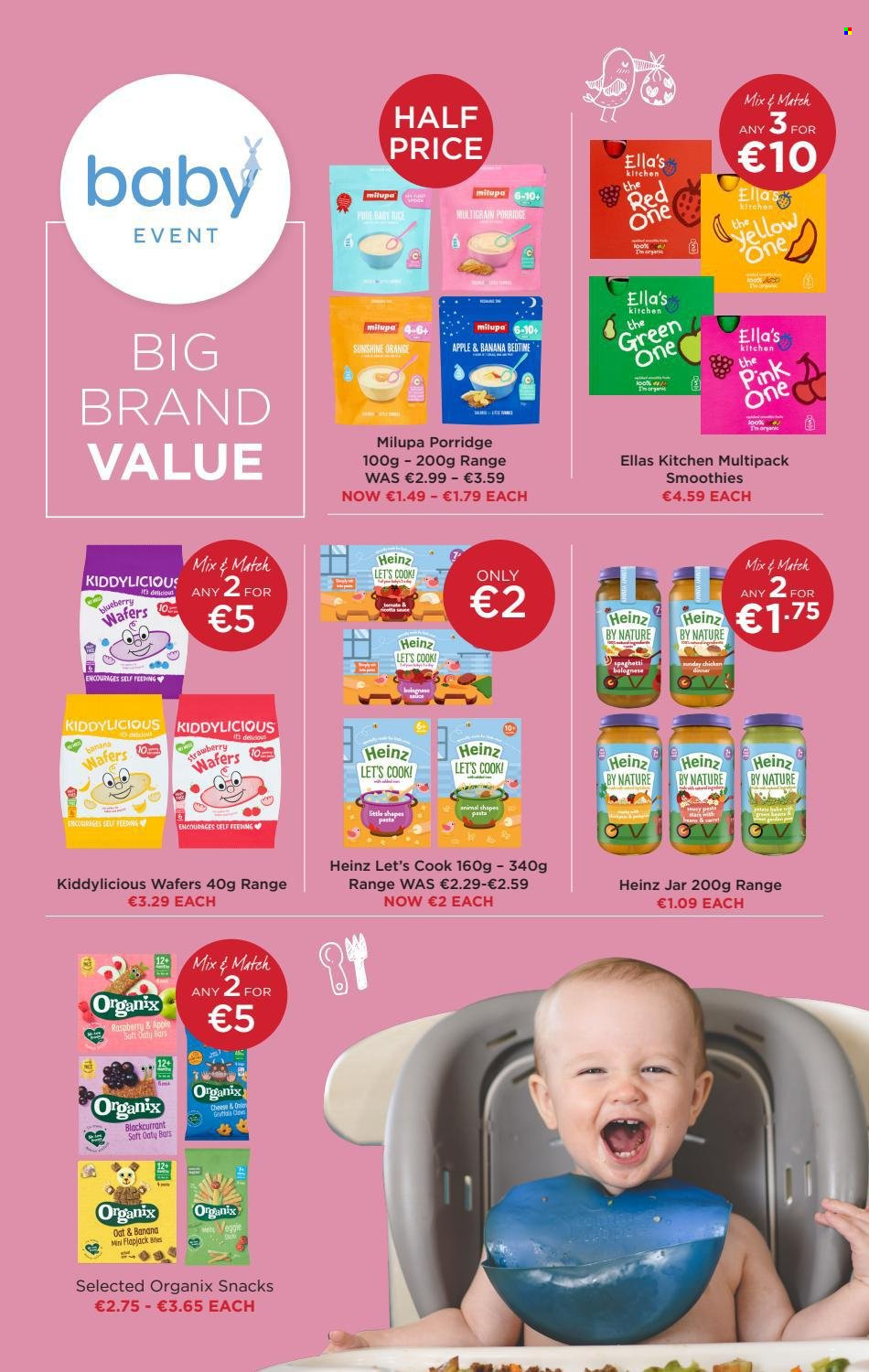 thumbnail - Dunnes Stores offer  - 04.01.2022 - 31.01.2022 - Sales products - oranges, Sunshine, wafers, snack, oats, Heinz, porridge, smoothie, jar. Page 12.