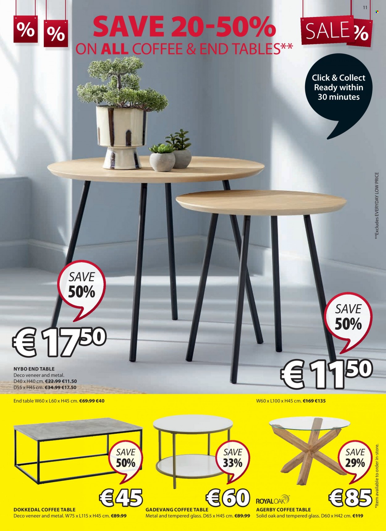 thumbnail - JYSK offer  - 13.01.2022 - 26.01.2022 - Sales products - coffee table, end table. Page 11.