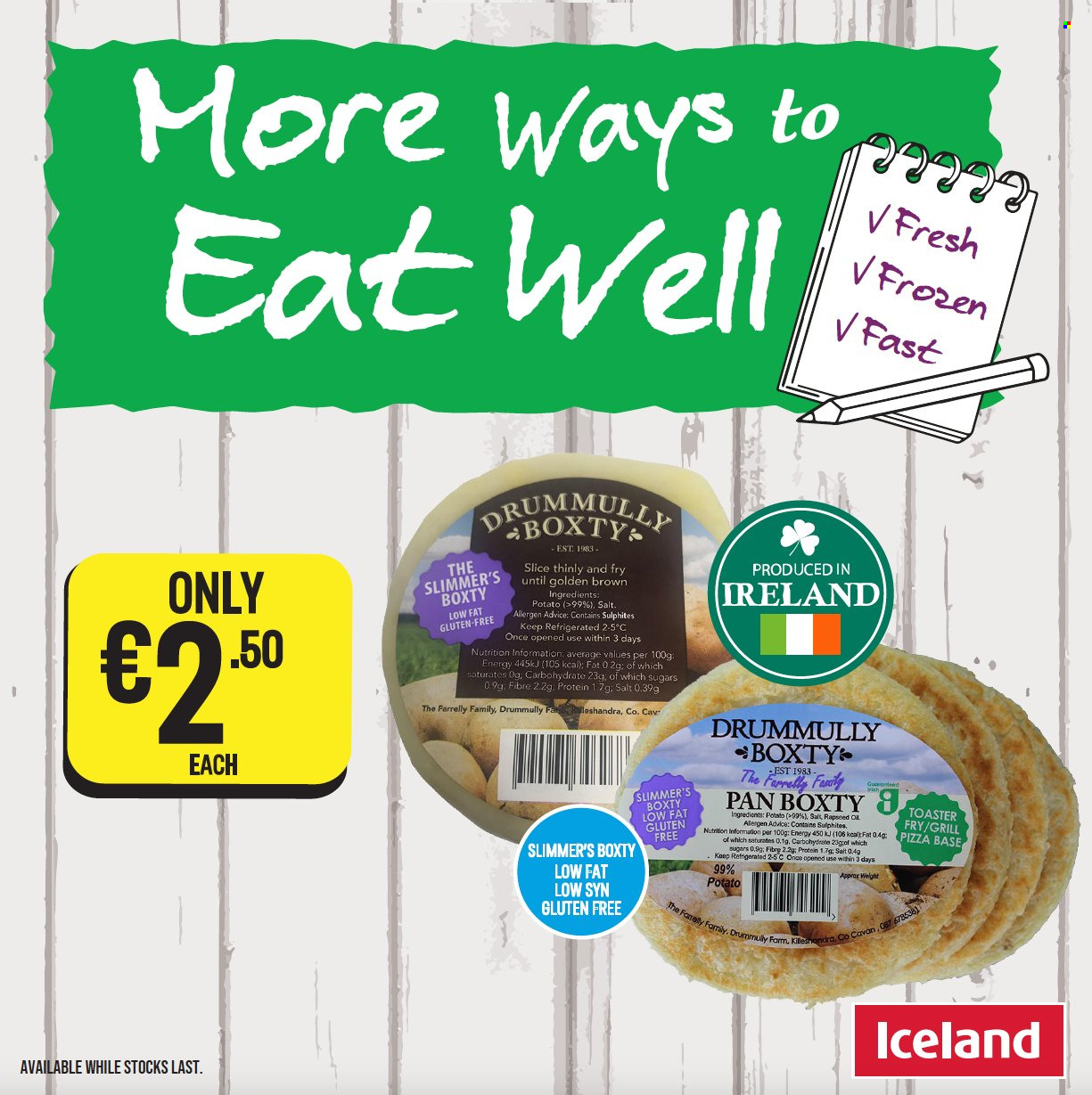 thumbnail - Iceland offer  - Sales products - pizza, pizza dough, salt, pan. Page 1.