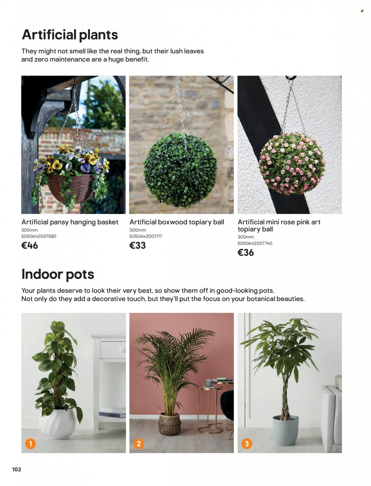 thumbnail - B&Q offer  - Sales products - artificial plant. Page 102.