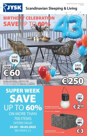 JYSK offer  - 24.3.2022 - 6.4.2022.