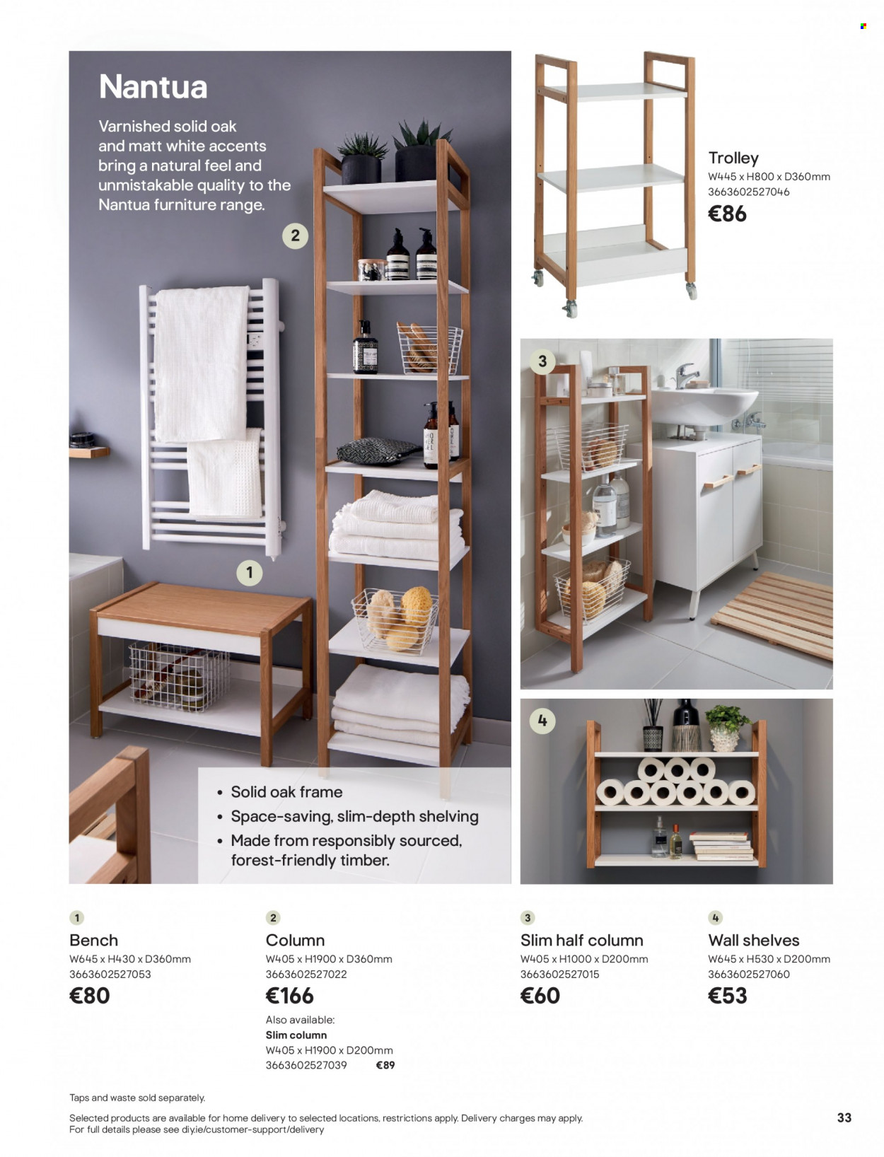 thumbnail - B&Q offer  - Sales products - trolley, bench, shelves. Page 33.