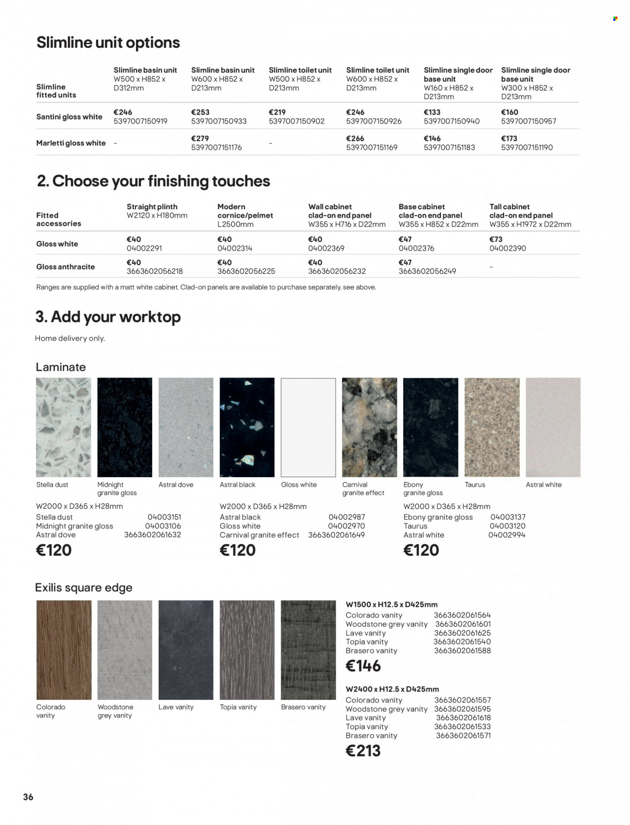 thumbnail - B&Q offer  - Sales products - cabinet, wall cabinet, vanity. Page 36.