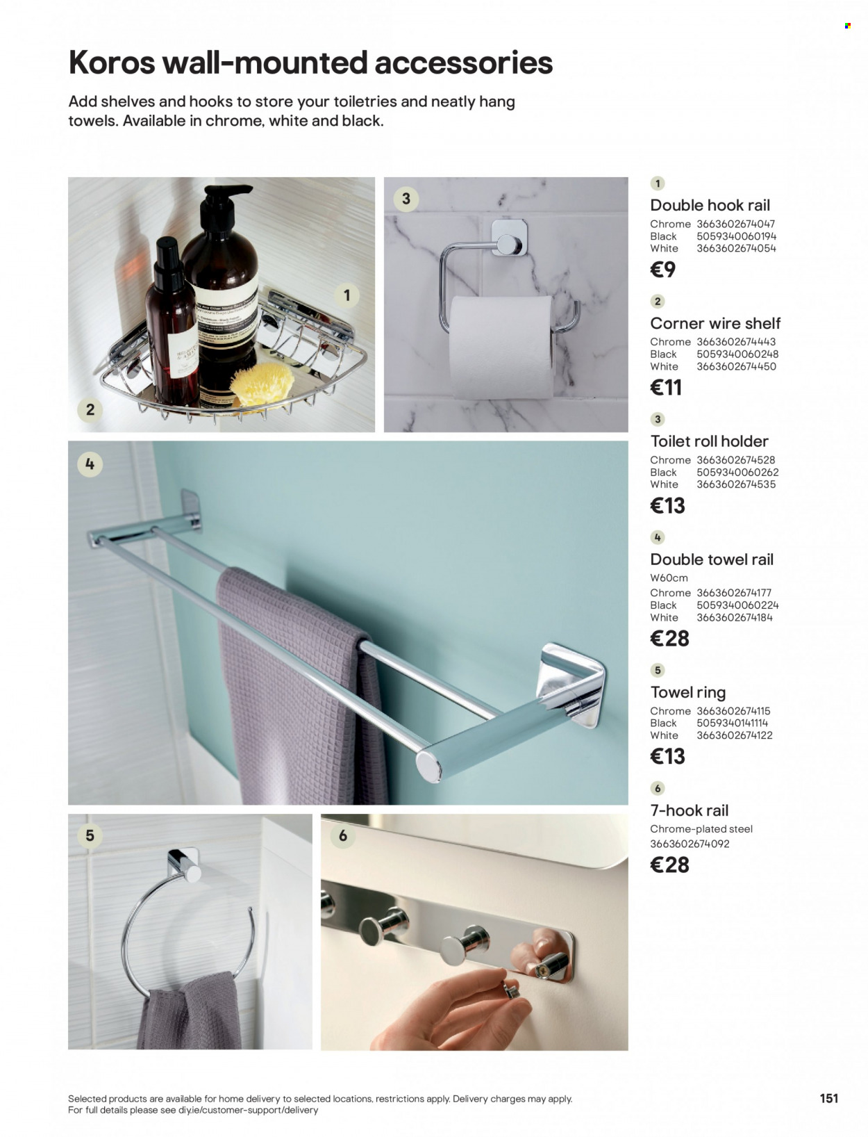 thumbnail - B&Q offer  - Sales products - toilet roll holder, towel hanger, holder. Page 151.
