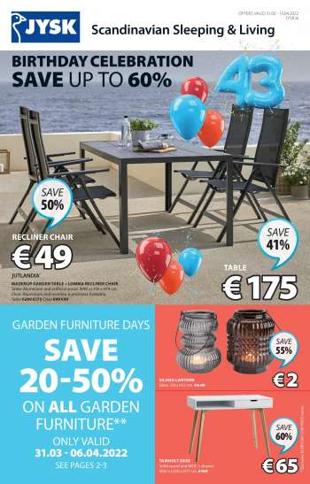 JYSK offer  - 31.3.2022 - 13.4.2022.