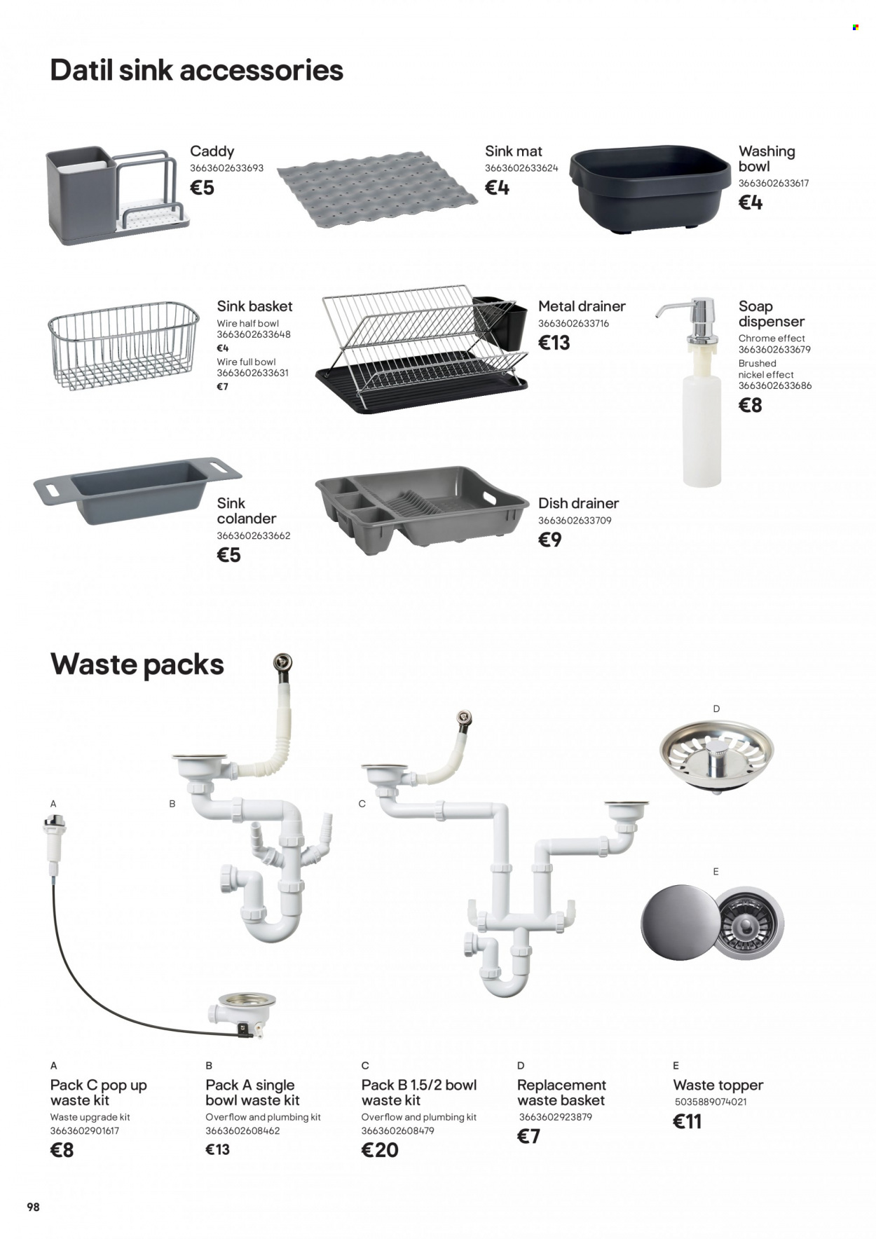 thumbnail - B&Q offer  - Sales products - sink, soap dispenser, dispenser, topper. Page 98.