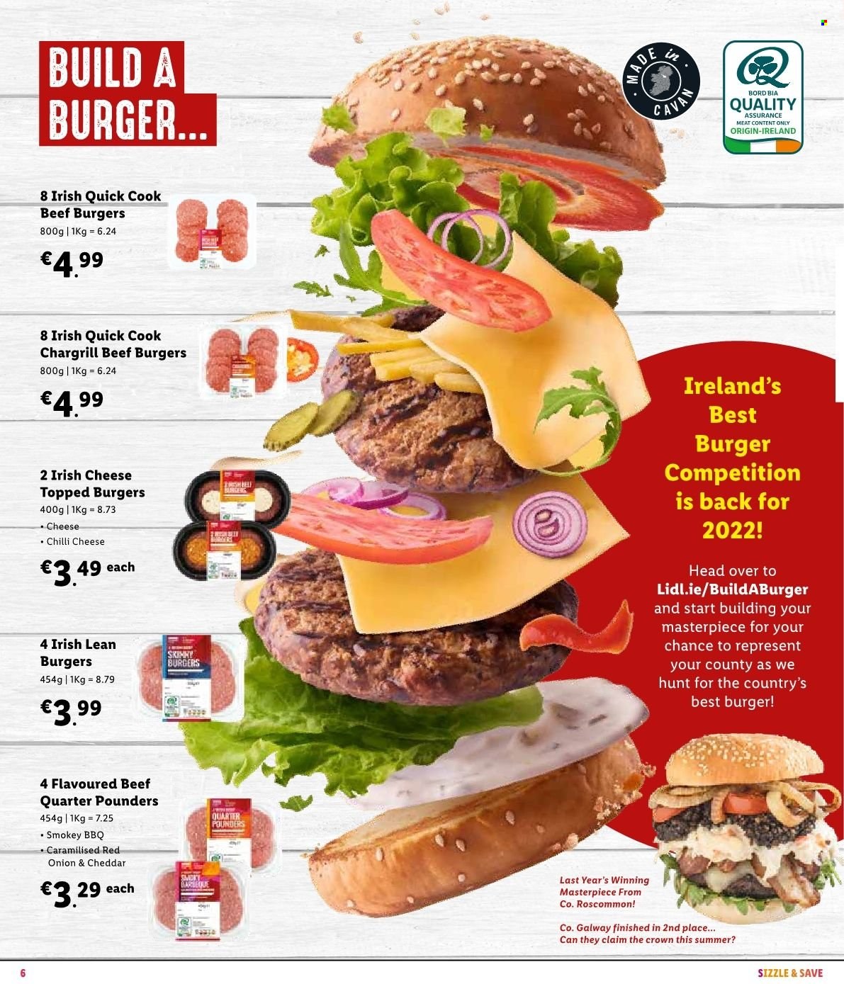 thumbnail - Lidl offer  - Sales products - beef burger, cheese. Page 6.