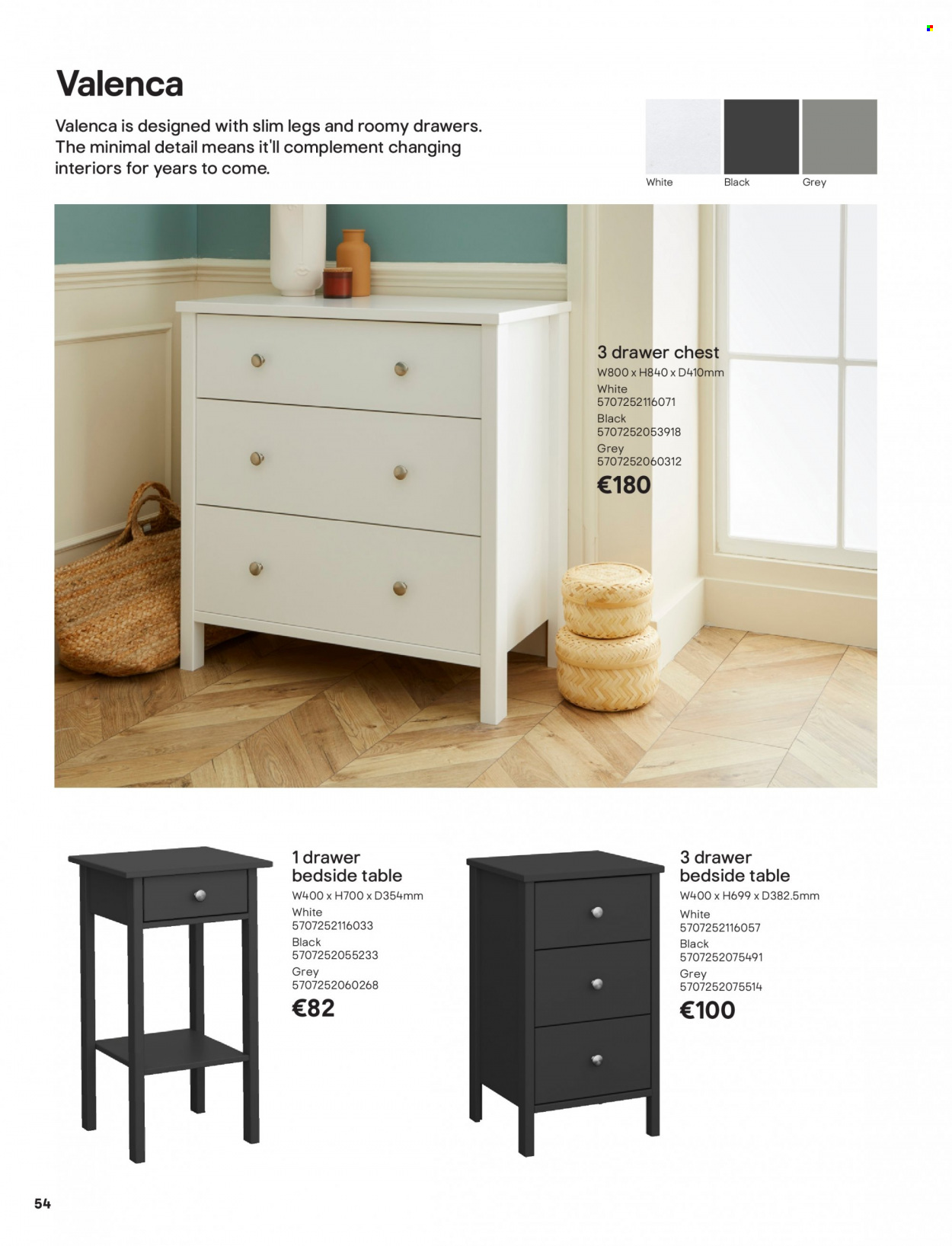 thumbnail - B&Q offer  - Sales products - table, bedside table. Page 54.