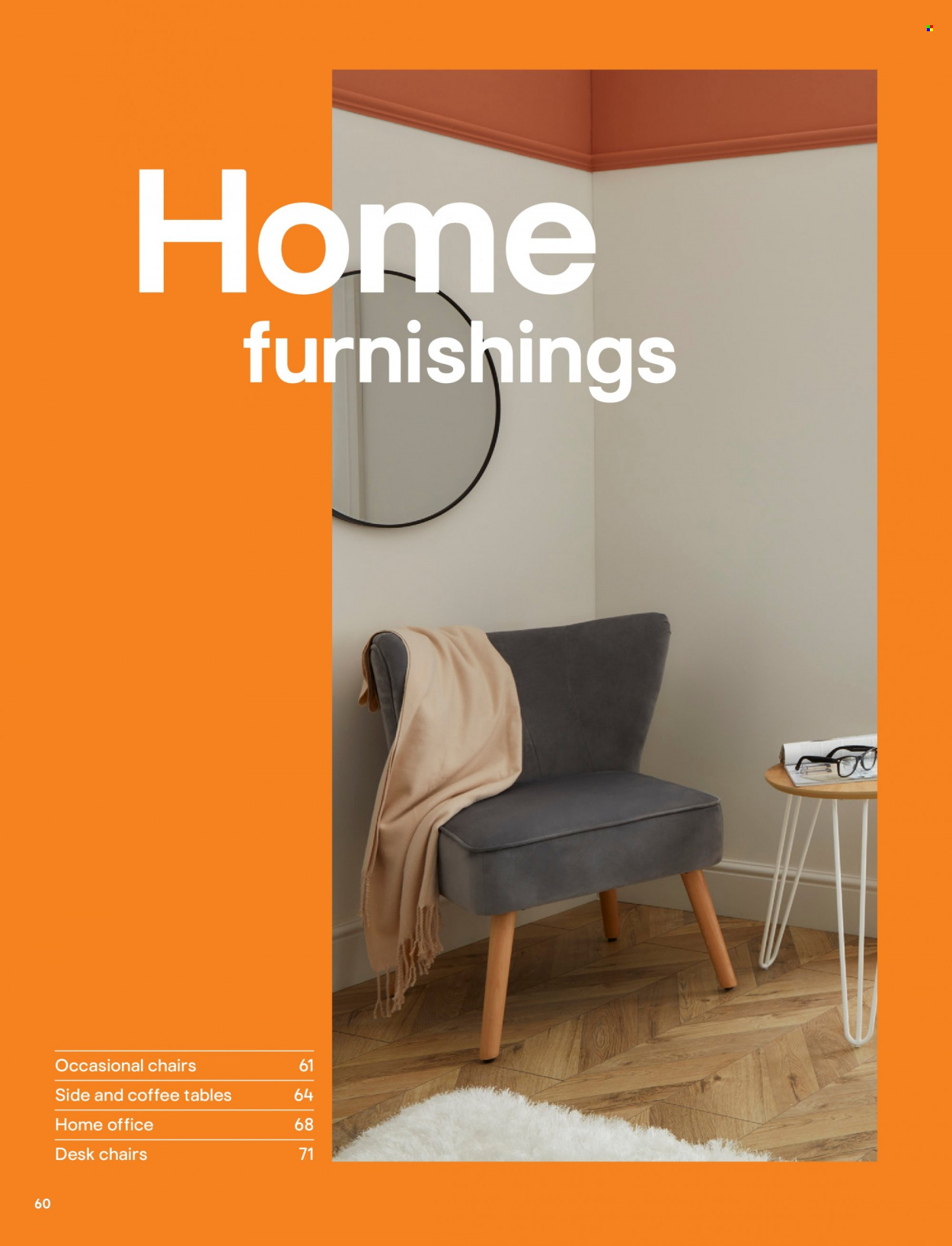 thumbnail - B&Q offer  - Sales products - table, chair, coffee table, desk. Page 60.