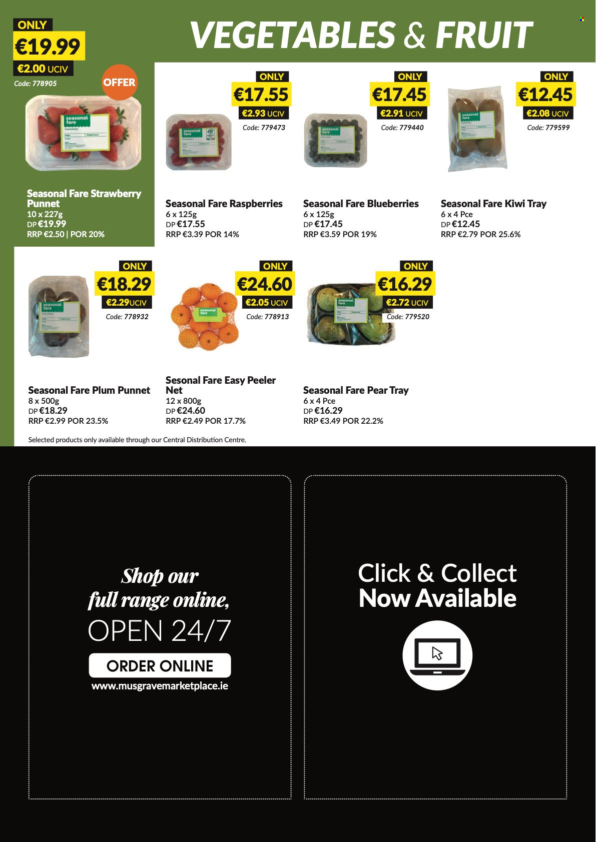 thumbnail - MUSGRAVE Market Place offer  - 08.05.2022 - 04.06.2022 - Sales products - blueberries, kiwi, pears, tray, peeler. Page 10.