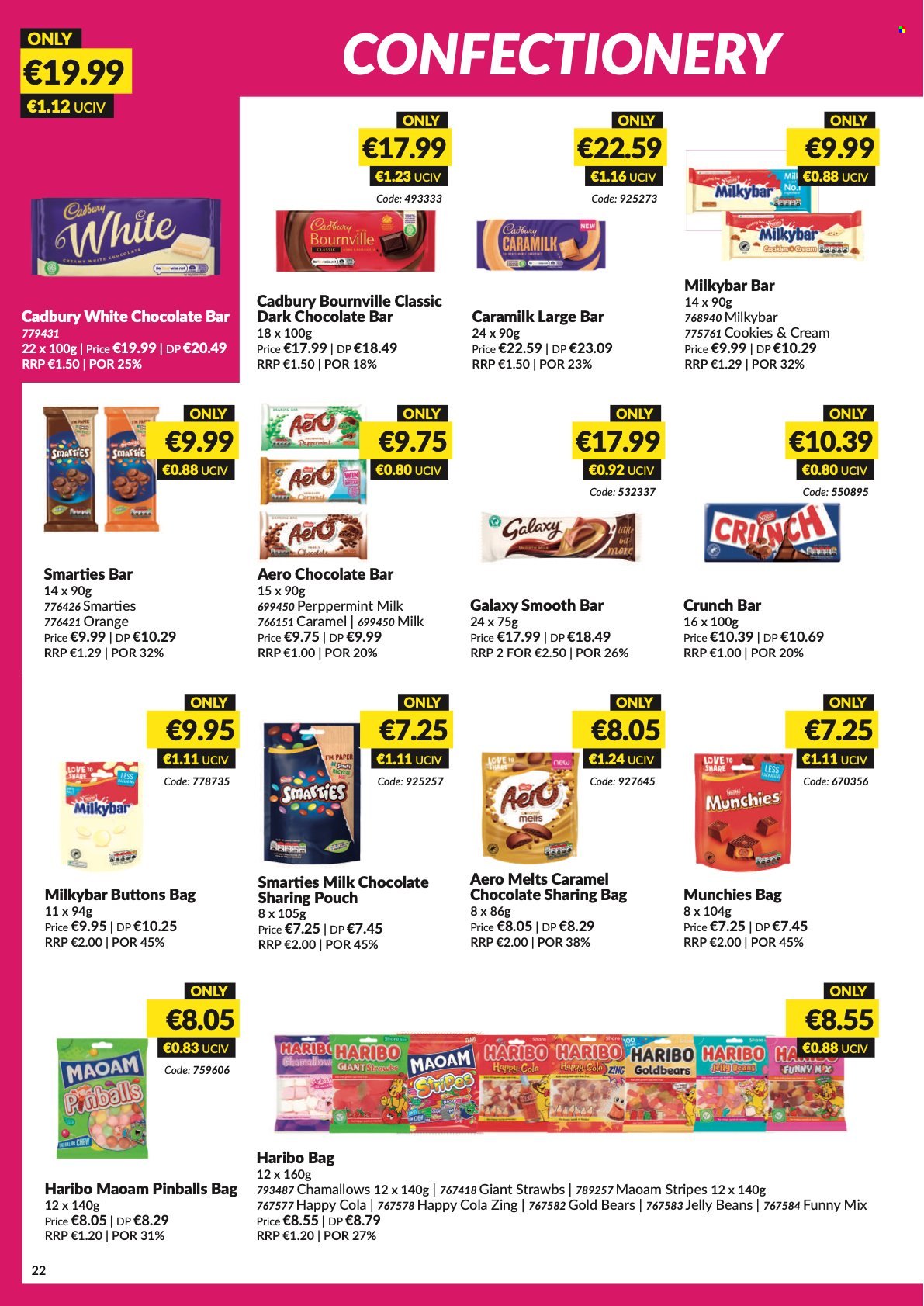thumbnail - MUSGRAVE Market Place offer  - 08.05.2022 - 04.06.2022 - Sales products - oranges, cookies, milk chocolate, white chocolate, Haribo, Smarties, dark chocolate, Cadbury, Milkybar, jelly beans, chocolate bar, caramel, paper. Page 23.