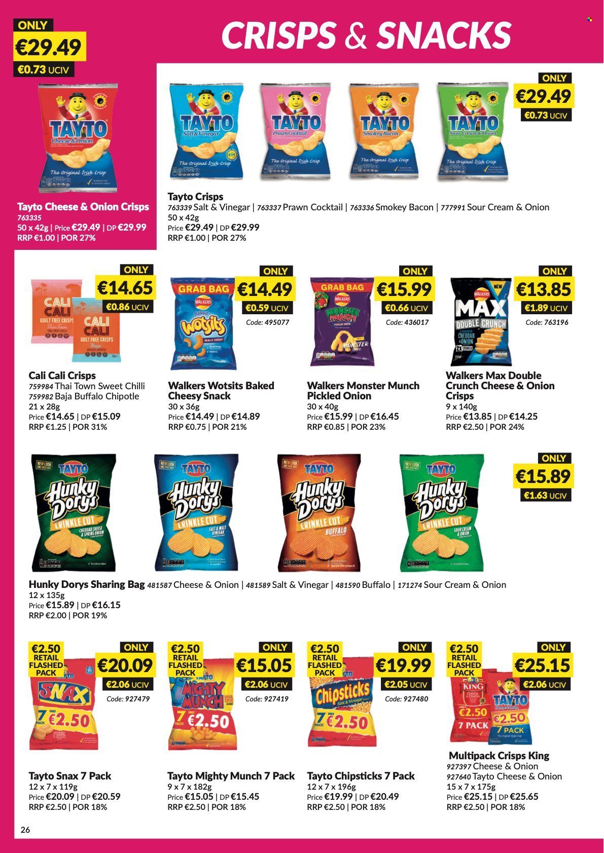 thumbnail - MUSGRAVE Market Place offer  - 08.05.2022 - 04.06.2022 - Sales products - prawns, bacon, cheddar, snack, Monster Munch, Tayto, vinegar, Monster. Page 27.