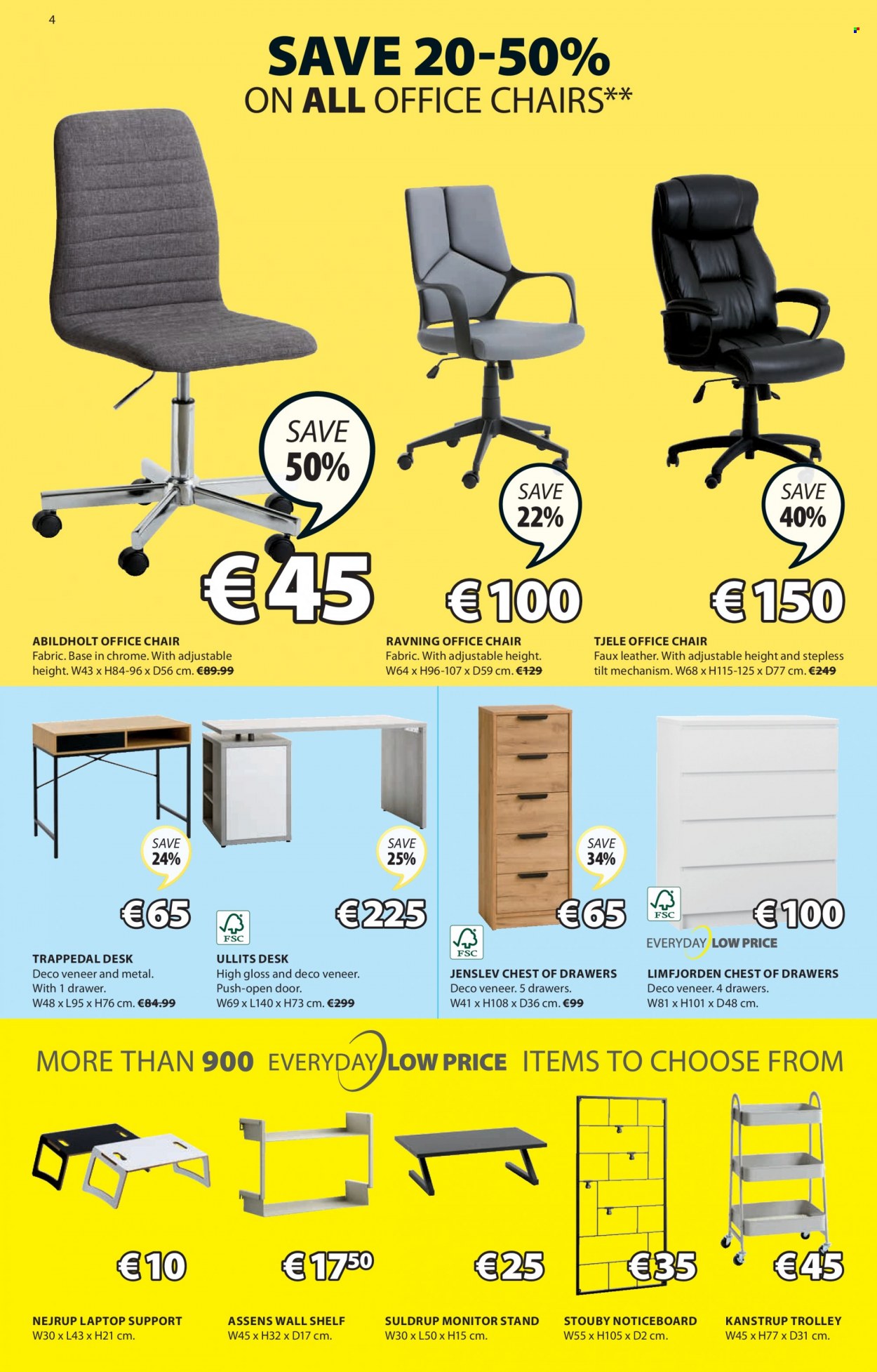 thumbnail - JYSK offer  - 12.05.2022 - 25.05.2022 - Sales products - trolley, chair, chest of drawers, wall shelf, desk, office chair. Page 4.