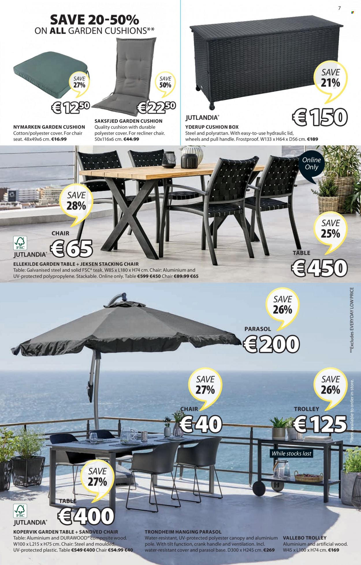 thumbnail - JYSK offer  - 12.05.2022 - 25.05.2022 - Sales products - trolley, table, chair, recliner chair, cushion, lid. Page 7.