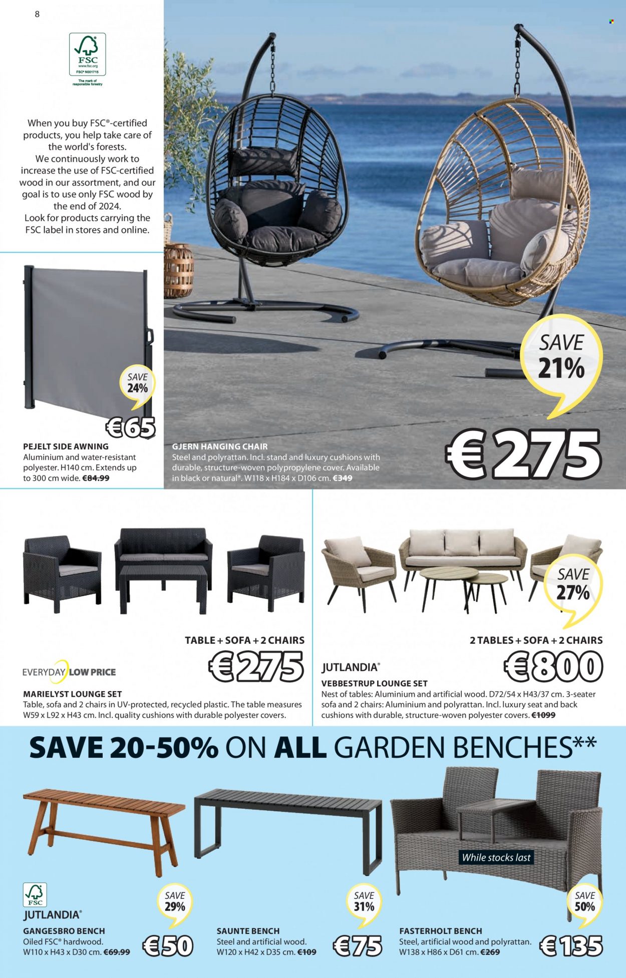thumbnail - JYSK offer  - 12.05.2022 - 25.05.2022 - Sales products - chair, bench, sofa, lounge, cushion. Page 8.