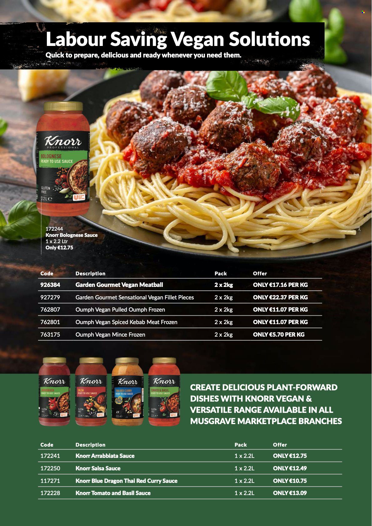 MUSGRAVE Market Place offer  - 10.4.2022 - 21.5.2022 - Sales products - Knorr, sauce, bolognese sauce, red curry, basil, salsa, curry sauce, plant. Page 10.