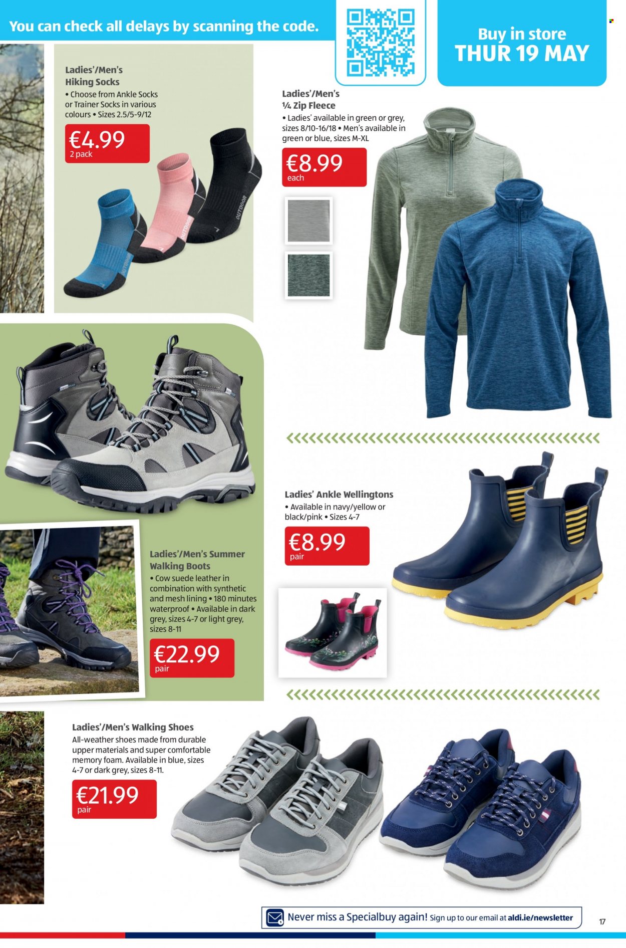 thumbnail - Aldi offer  - 19.05.2022 - 25.05.2022 - Sales products - boots, shoes, socks. Page 17.