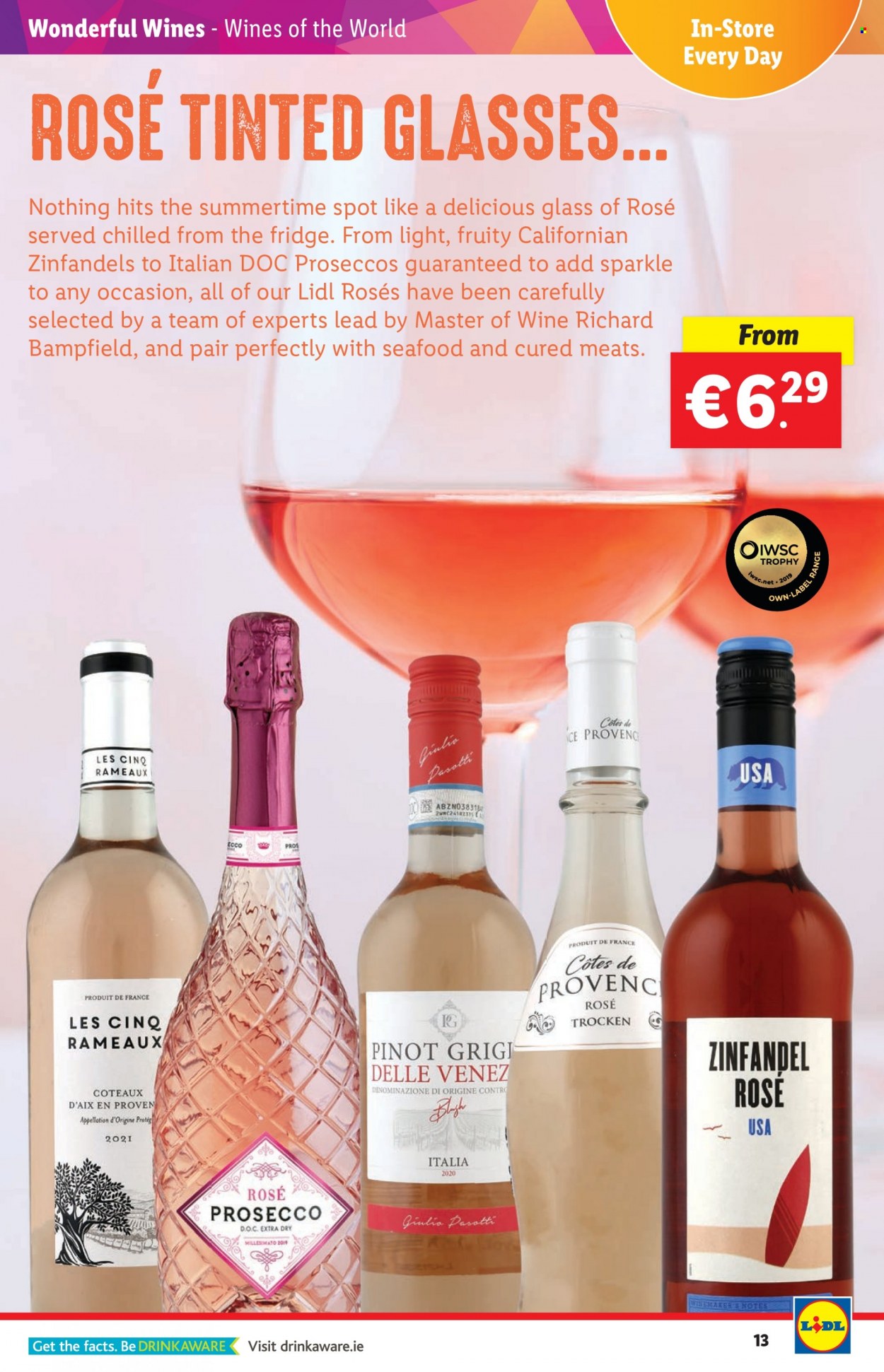 thumbnail - Lidl offer  - 26.05.2022 - 01.06.2022 - Sales products - seafood, red wine, prosecco, wine, rosé wine. Page 13.