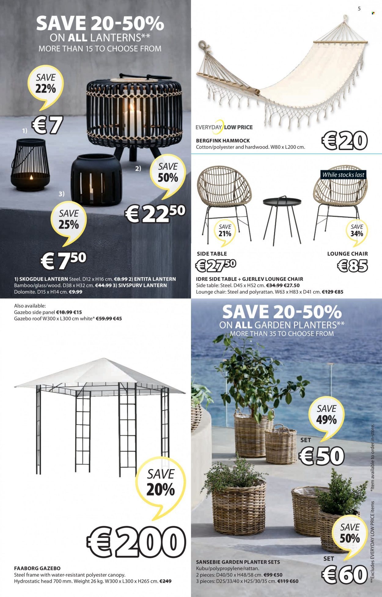 thumbnail - JYSK offer  - 19.05.2022 - 01.06.2022 - Sales products - table, chair, lounge, sidetable, lantern, hammock. Page 5.