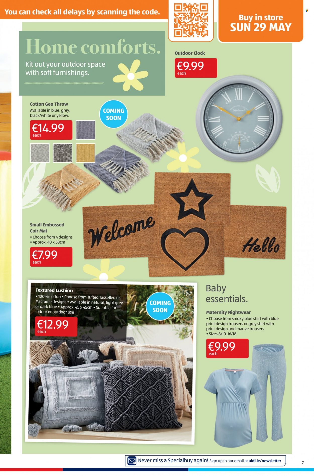 thumbnail - Aldi offer  - 26.05.2022 - 01.06.2022 - Sales products - clock, cushion, trousers, shirt. Page 7.