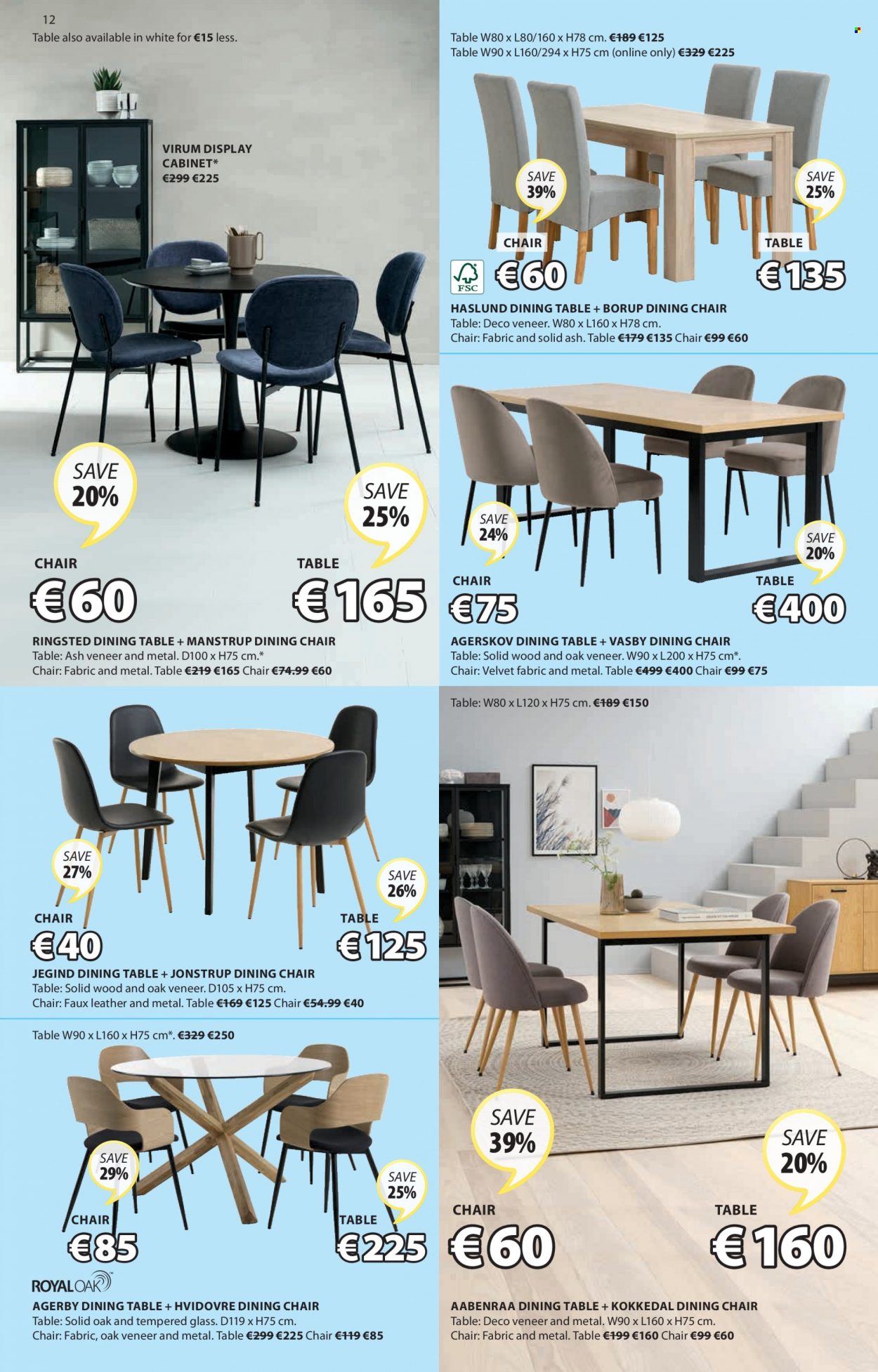 thumbnail - JYSK offer  - 26.05.2022 - 08.06.2022 - Sales products - cabinet, dining table, table, chair, dining chair, chair pad. Page 12.