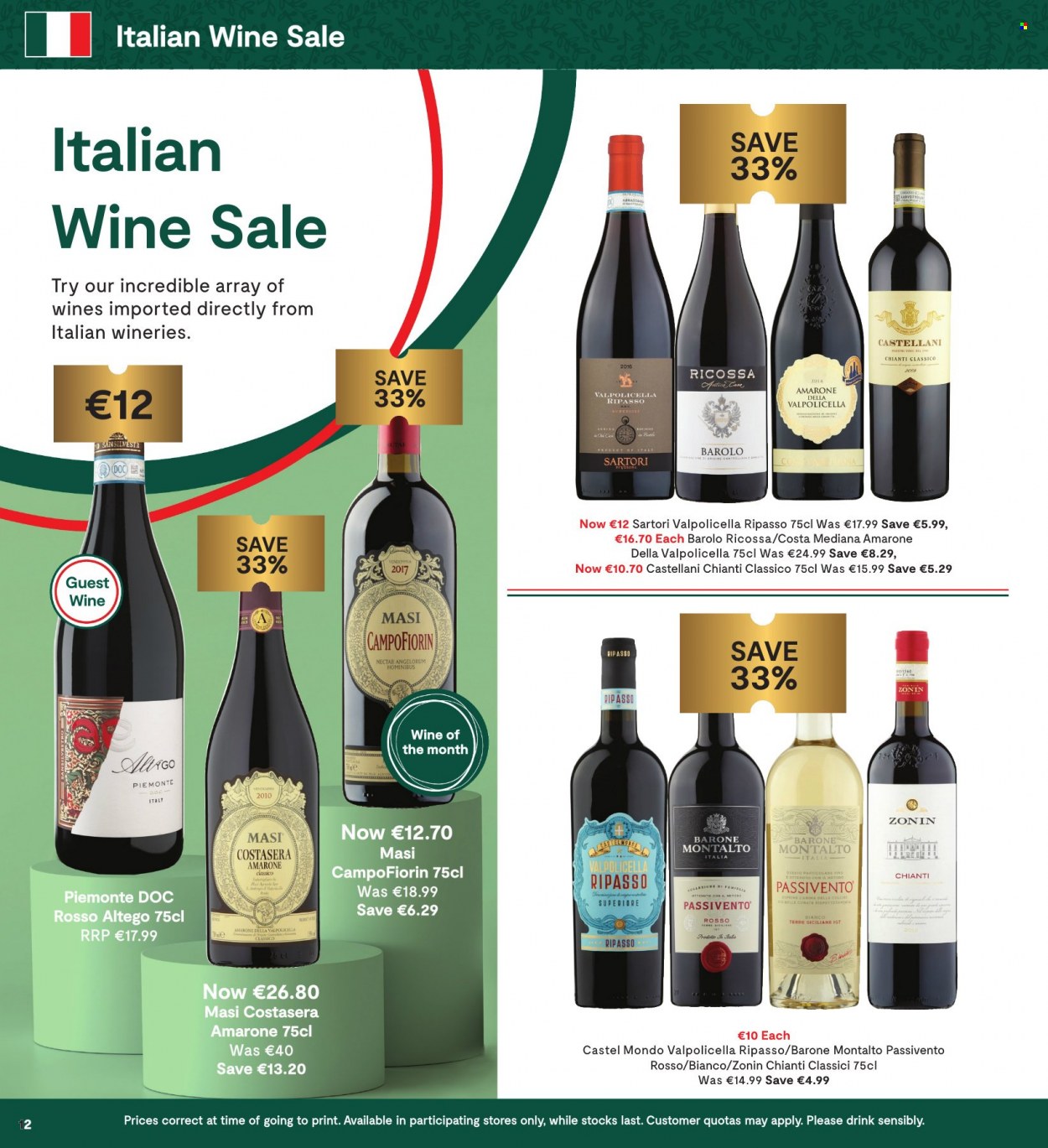thumbnail - SuperValu offer  - 26.05.2022 - 08.06.2022 - Sales products - Classico, wine. Page 12.