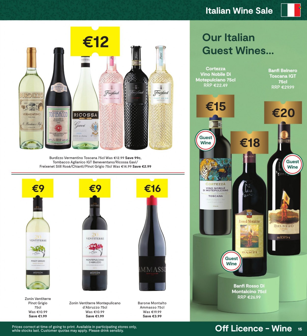thumbnail - SuperValu offer  - 26.05.2022 - 08.06.2022 - Sales products - white wine, wine, Pinot Grigio, rosé wine. Page 15.