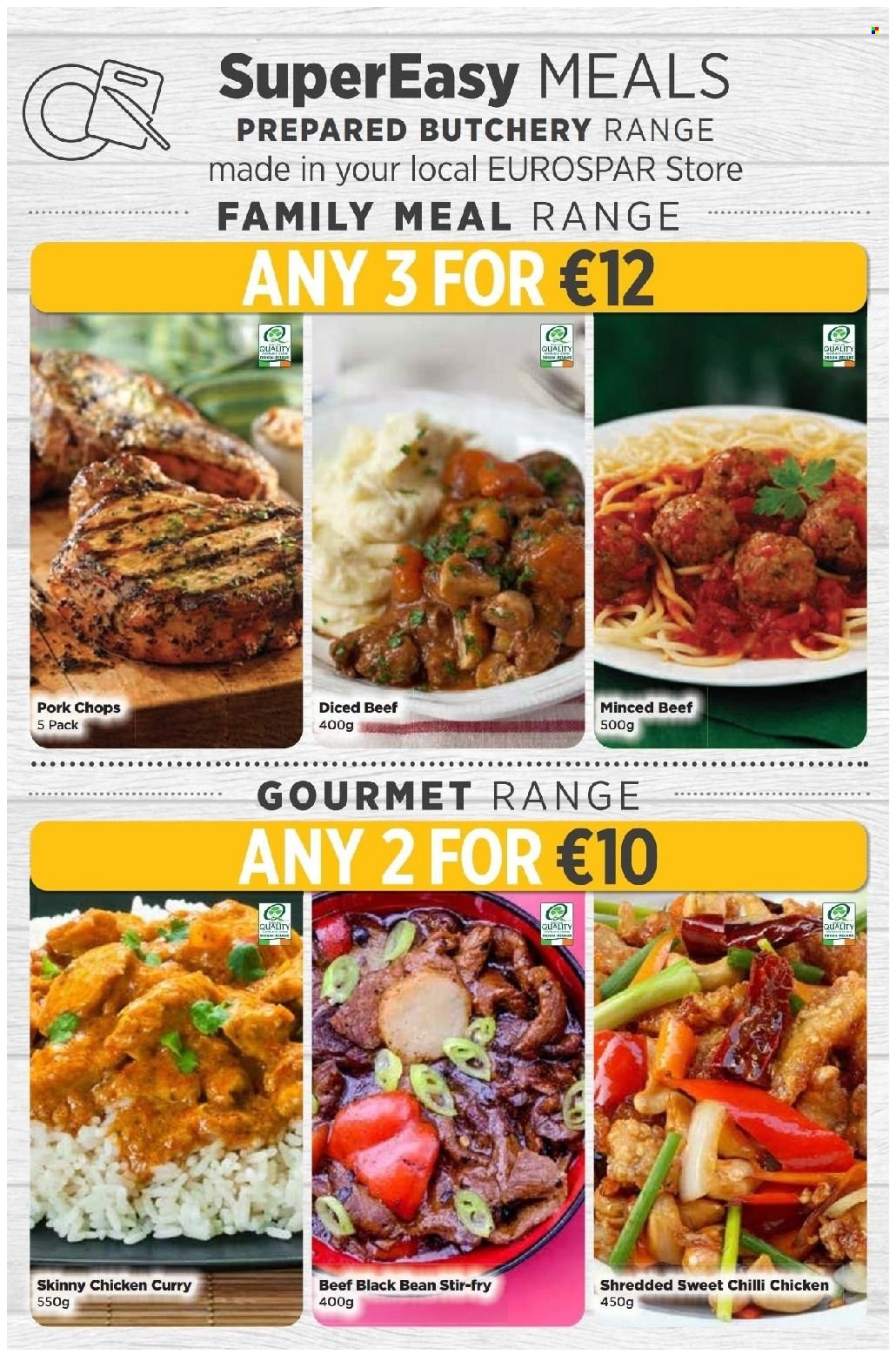 thumbnail - EUROSPAR offer  - 26.05.2022 - 15.06.2022 - Sales products - beef meat, diced beef, pork chops, pork meat. Page 5.