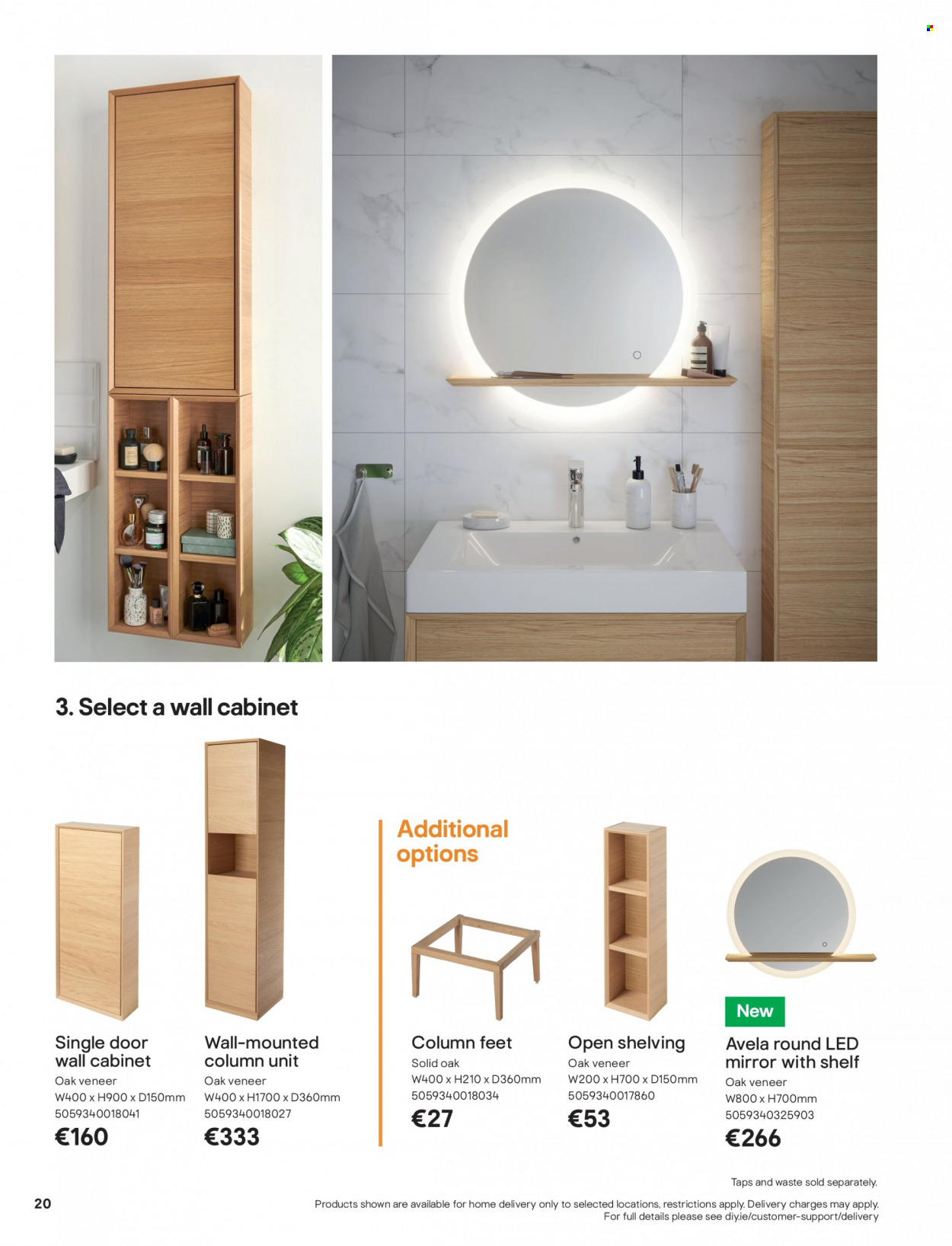 thumbnail - B&Q offer  - Sales products - cabinet, wall cabinet, mirror, mirror with shelf. Page 20.