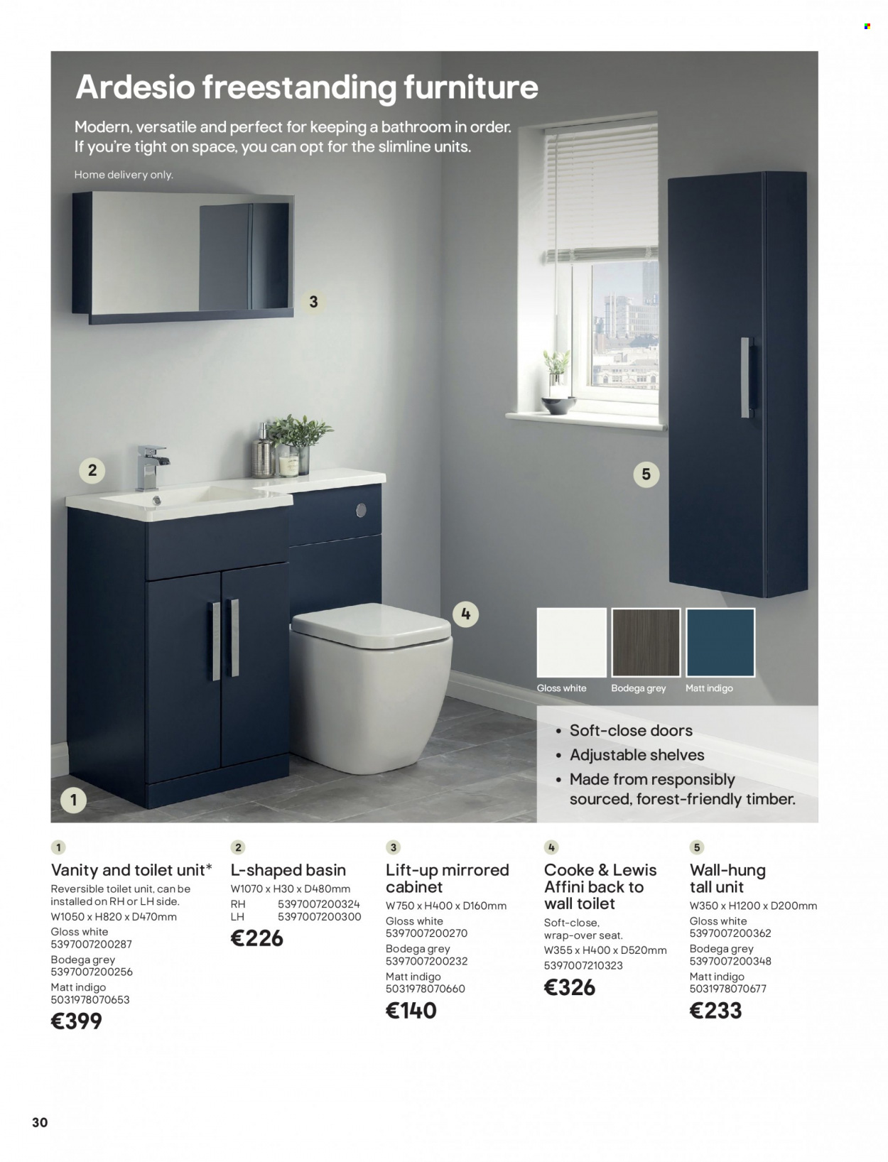 thumbnail - B&Q offer  - Sales products - cabinet, shelves, vanity. Page 30.