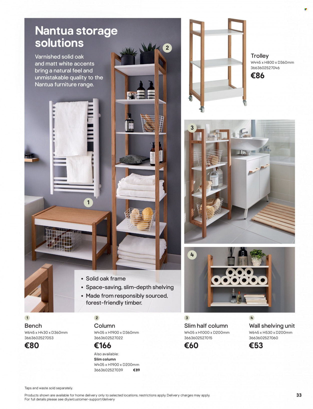 thumbnail - B&Q offer  - Sales products - trolley, bench, shelves, shelf unit. Page 33.