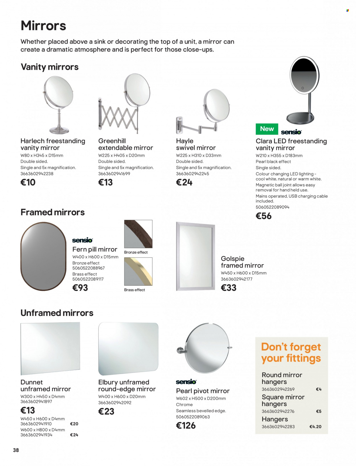 thumbnail - B&Q offer  - Sales products - vanity, mirror, sink. Page 38.