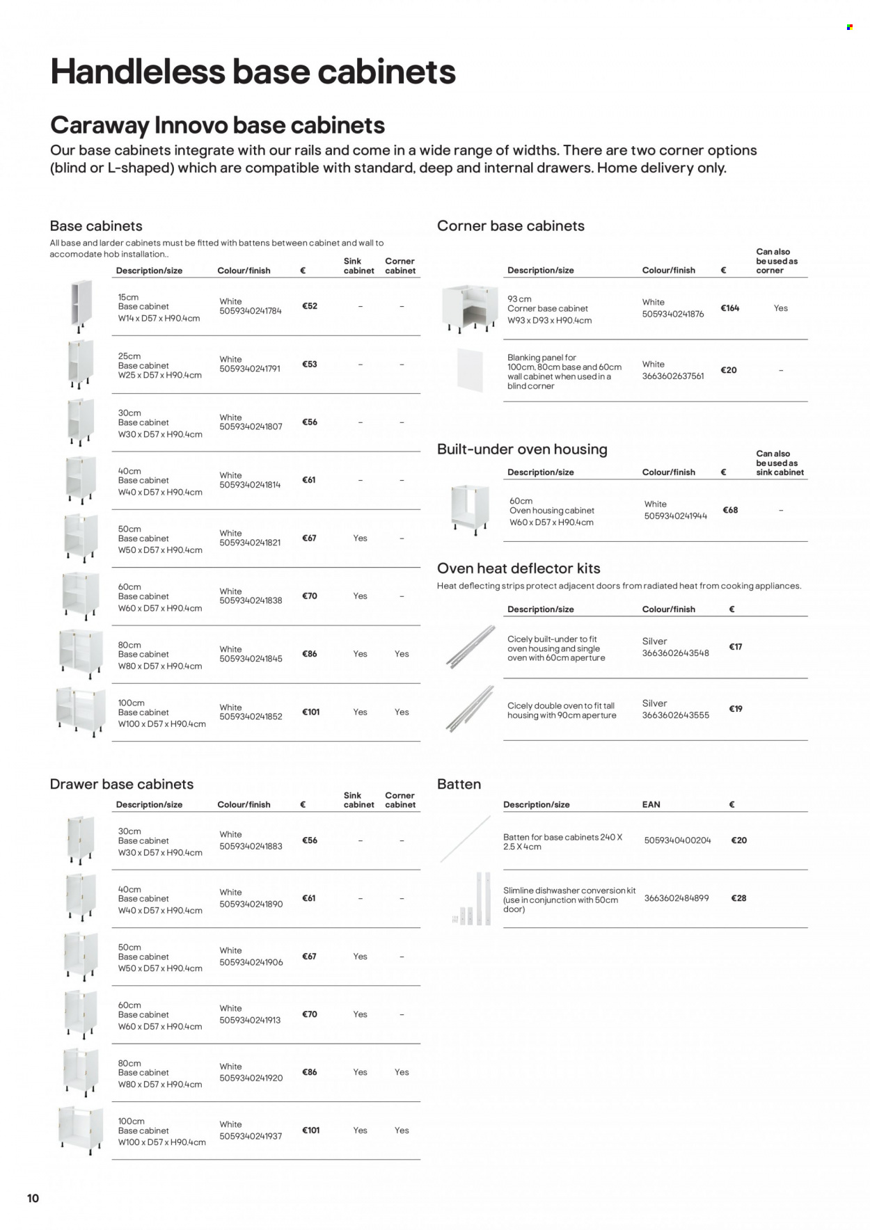 thumbnail - B&Q offer  - Sales products - cabinet, corner cabinet, sink cabinet, wall cabinet, drawer base, sink. Page 10.