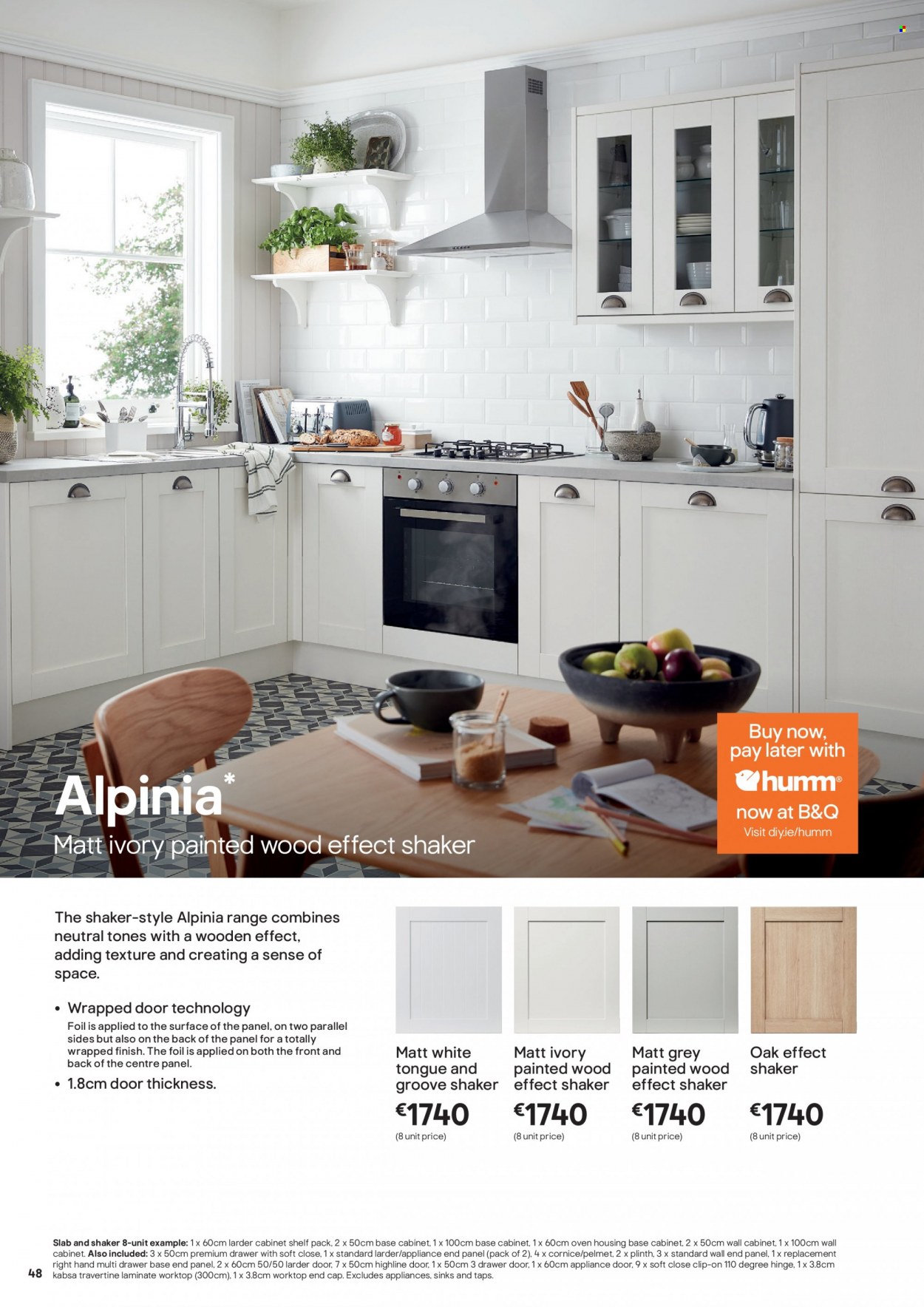 thumbnail - B&Q offer  - Sales products - cabinet, wall cabinet, drawer base. Page 48.