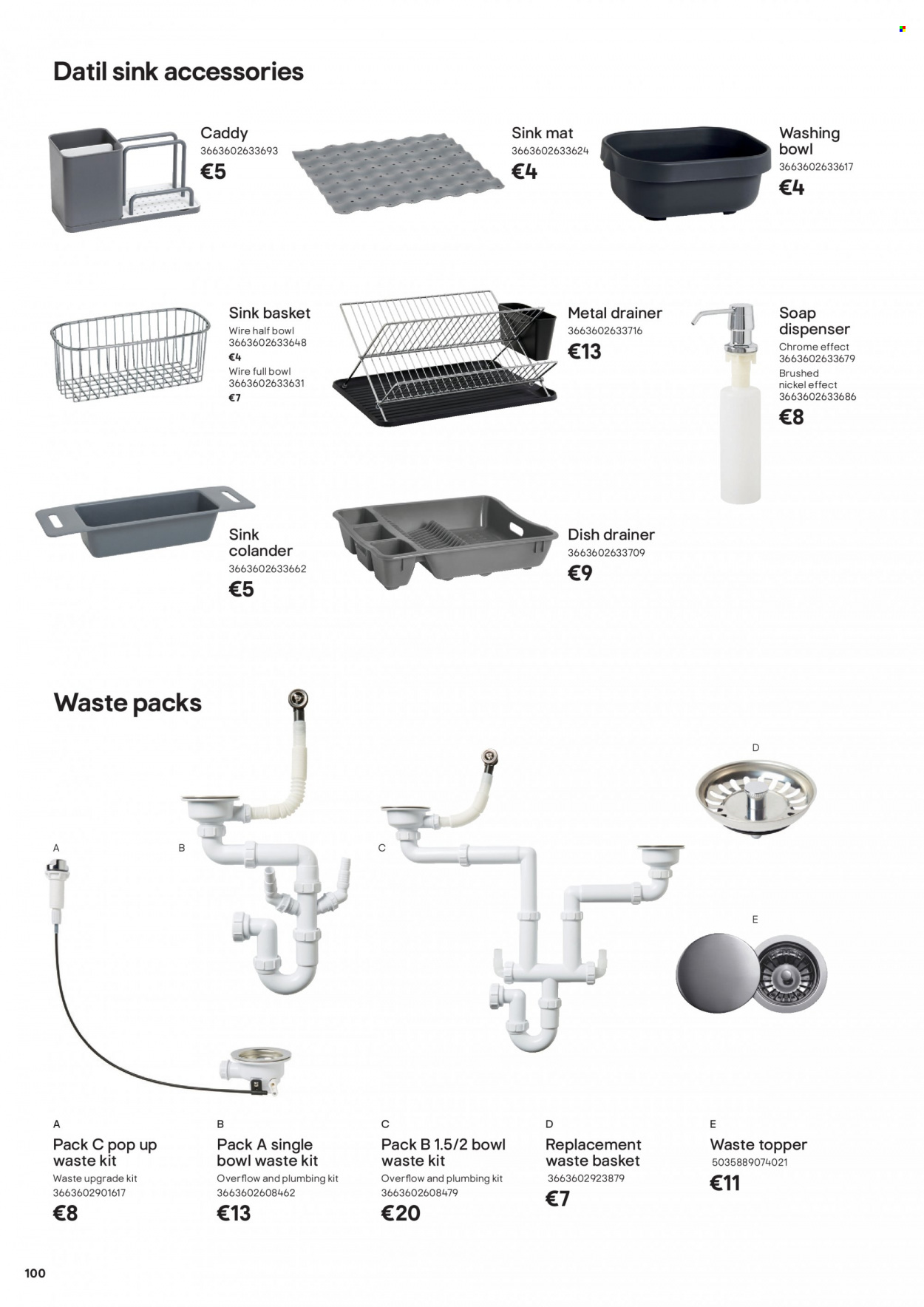 thumbnail - B&Q offer  - Sales products - sink, soap dispenser, dispenser, topper. Page 100.