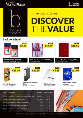 MUSGRAVE Market Place offer  - 31.7.2022 - 27.8.2022.