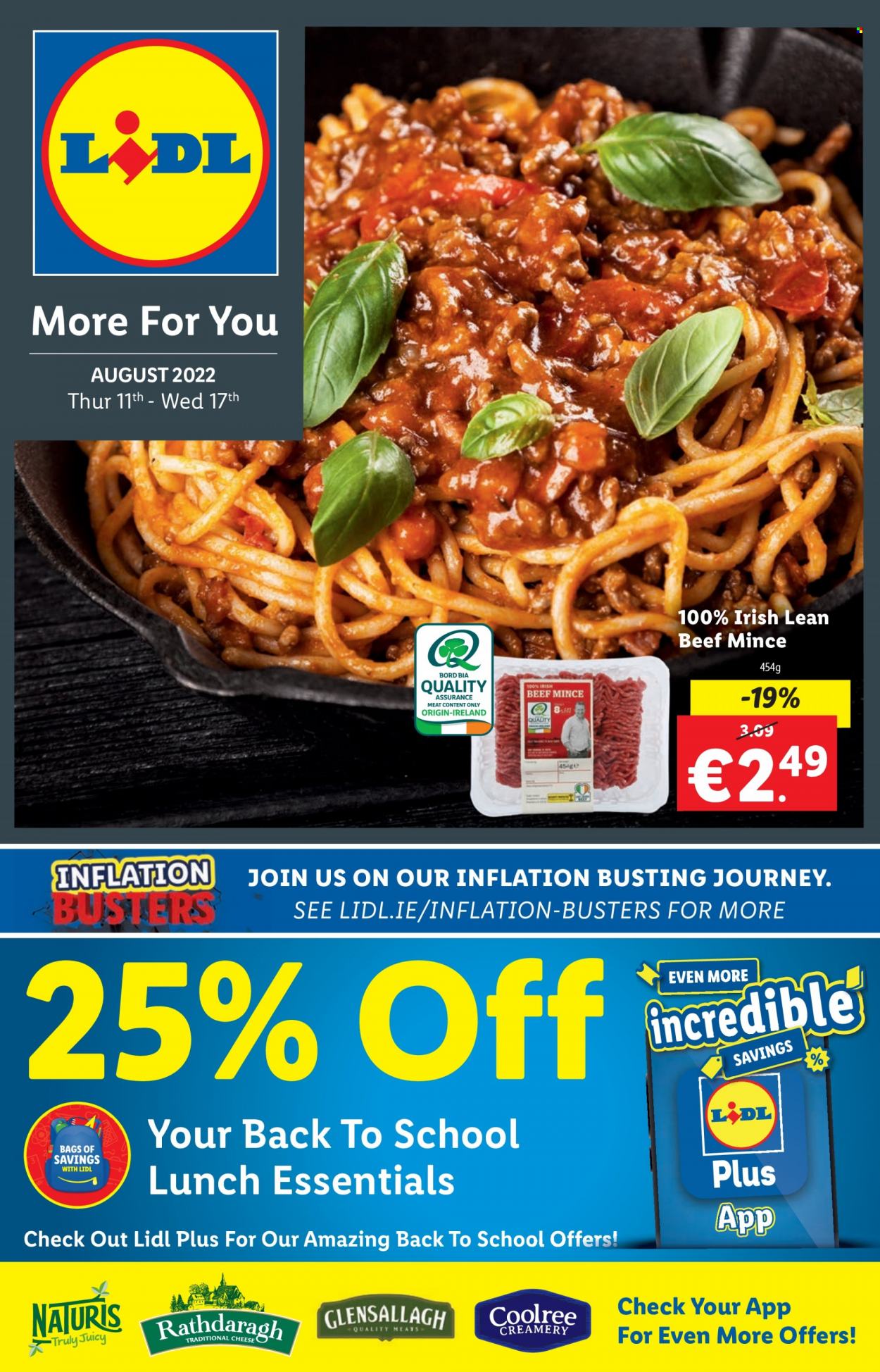 thumbnail - Lidl offer  - 11.08.2022 - 17.08.2022 - Sales products - cheese, TRULY, beef meat, ground beef. Page 1.