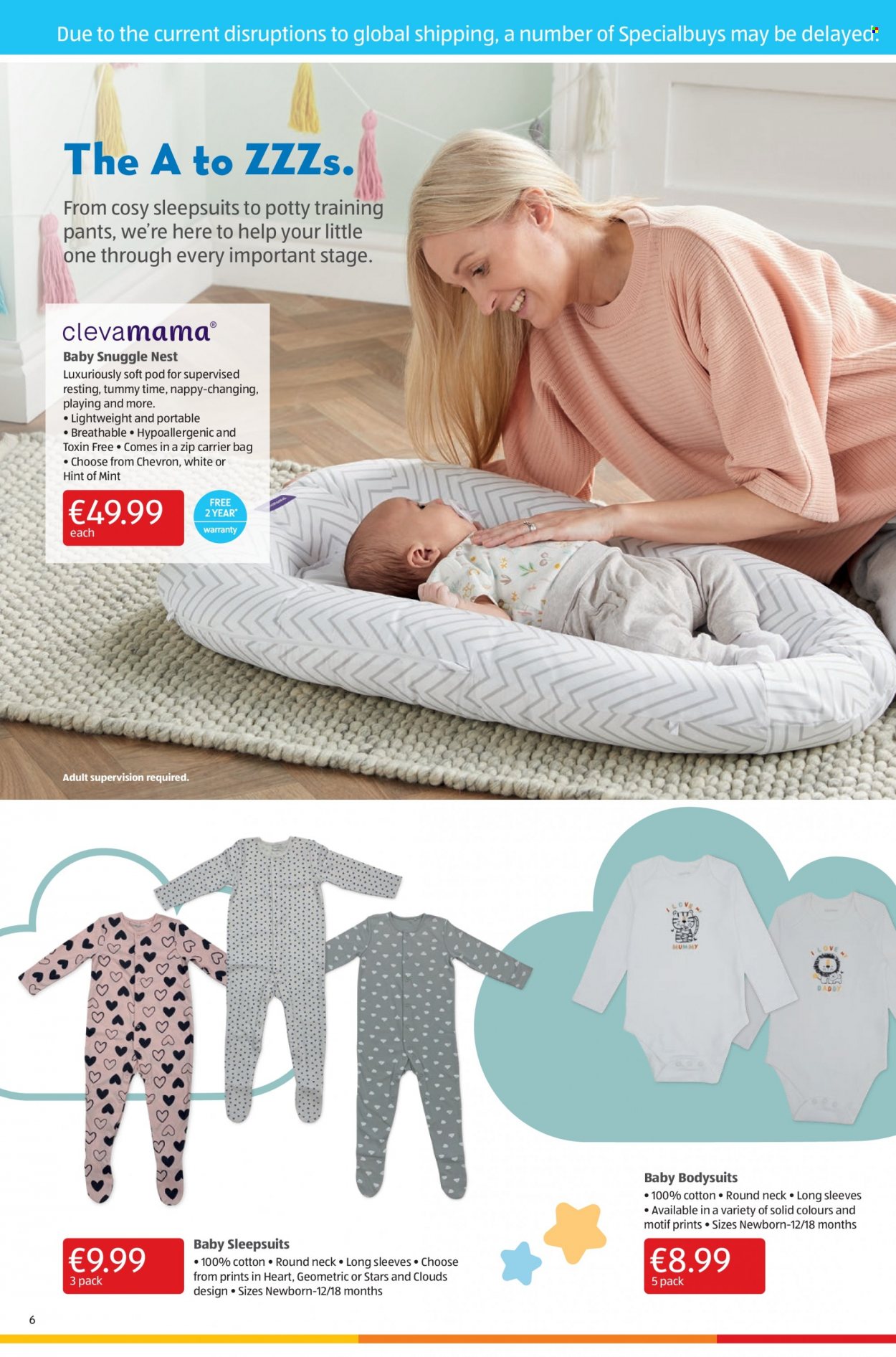 thumbnail - Aldi offer  - 18.08.2022 - 24.08.2022 - Sales products - pants, nappies, baby pants, Snuggle, bag, carrier bag, bodysuit. Page 6.